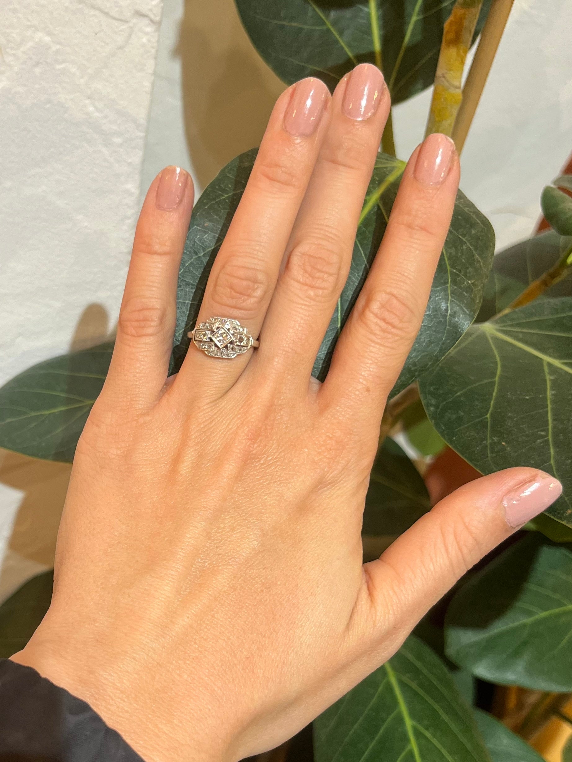 Bague vintage Art-Déco Diamants "Chloé"