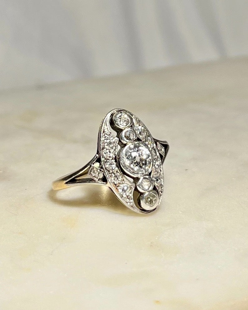 Bague Art-déco Diamants "Victoria"