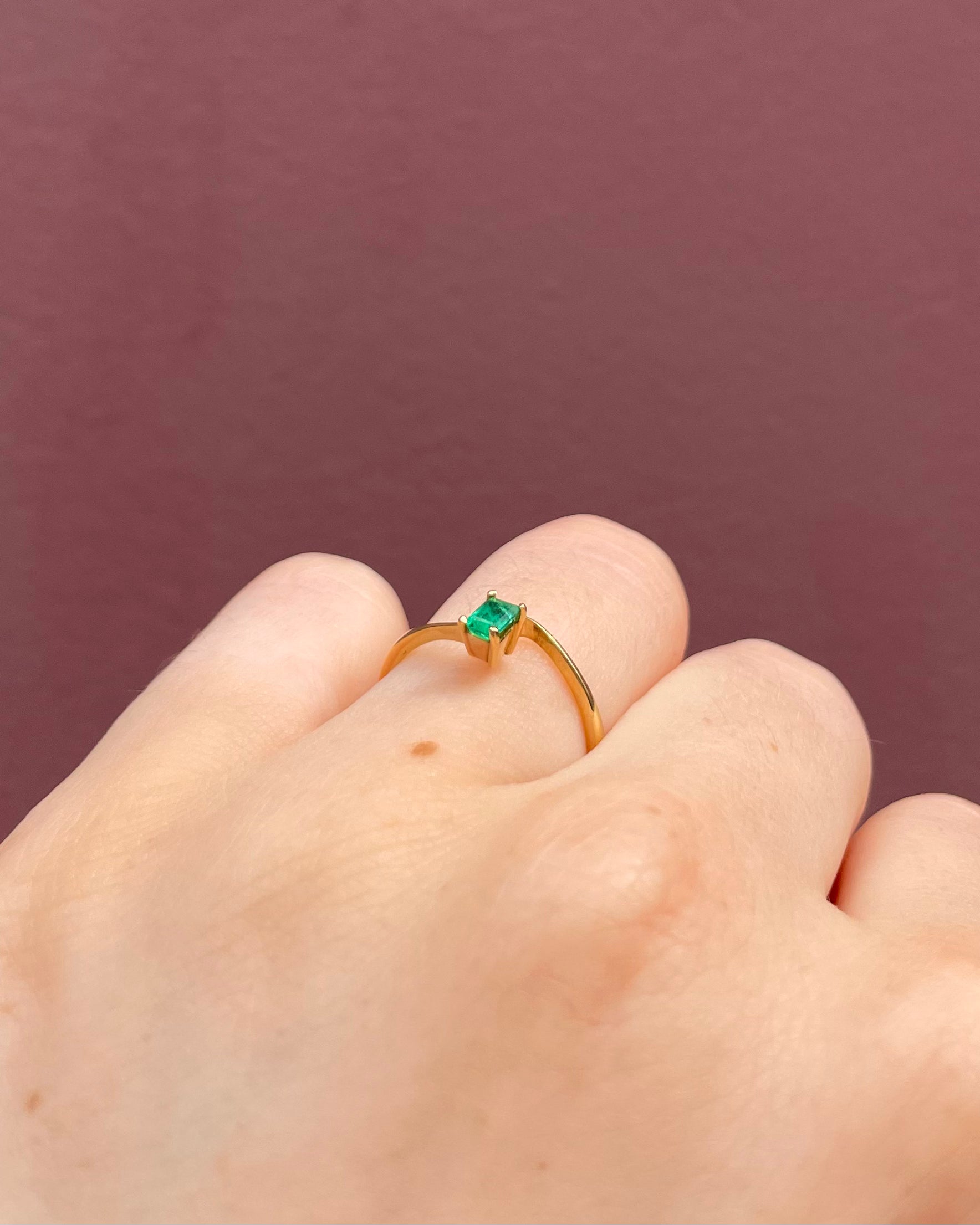 Bague Solitaire Émeraude "Eliska"