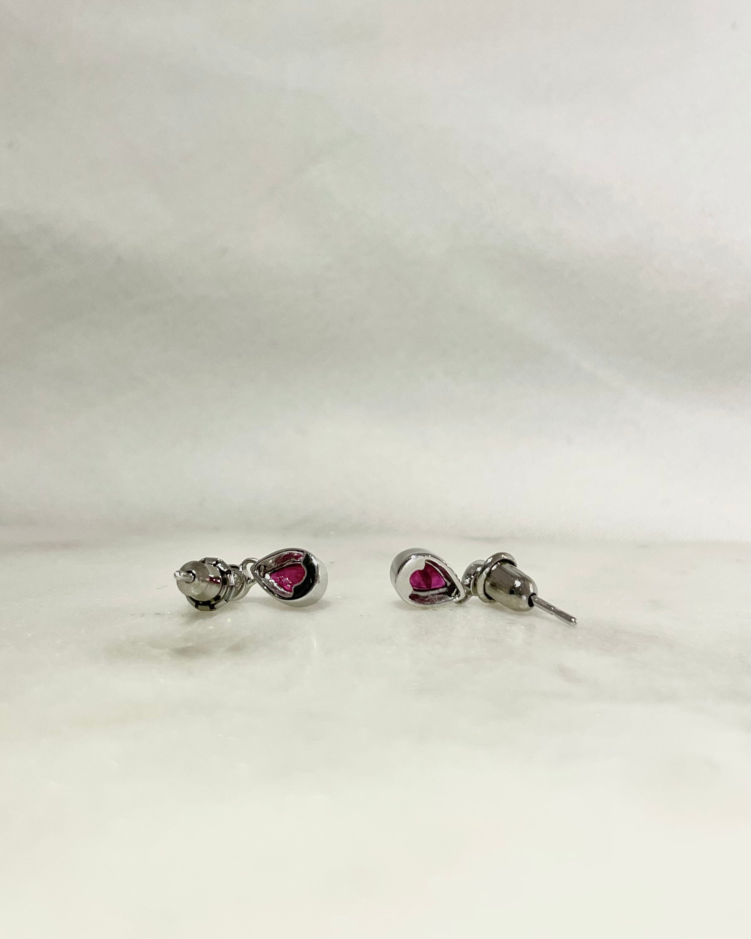 Boucles Pendantes Rubis & Diamants "Danaé"