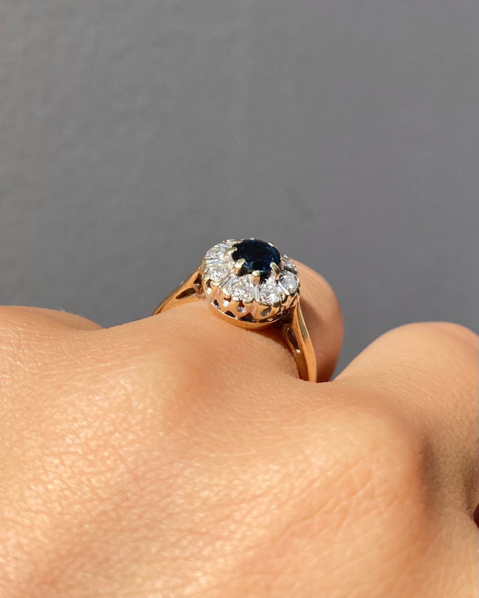 Bague Marguerite Saphir 0.70 carat & Diamants "Ambre"