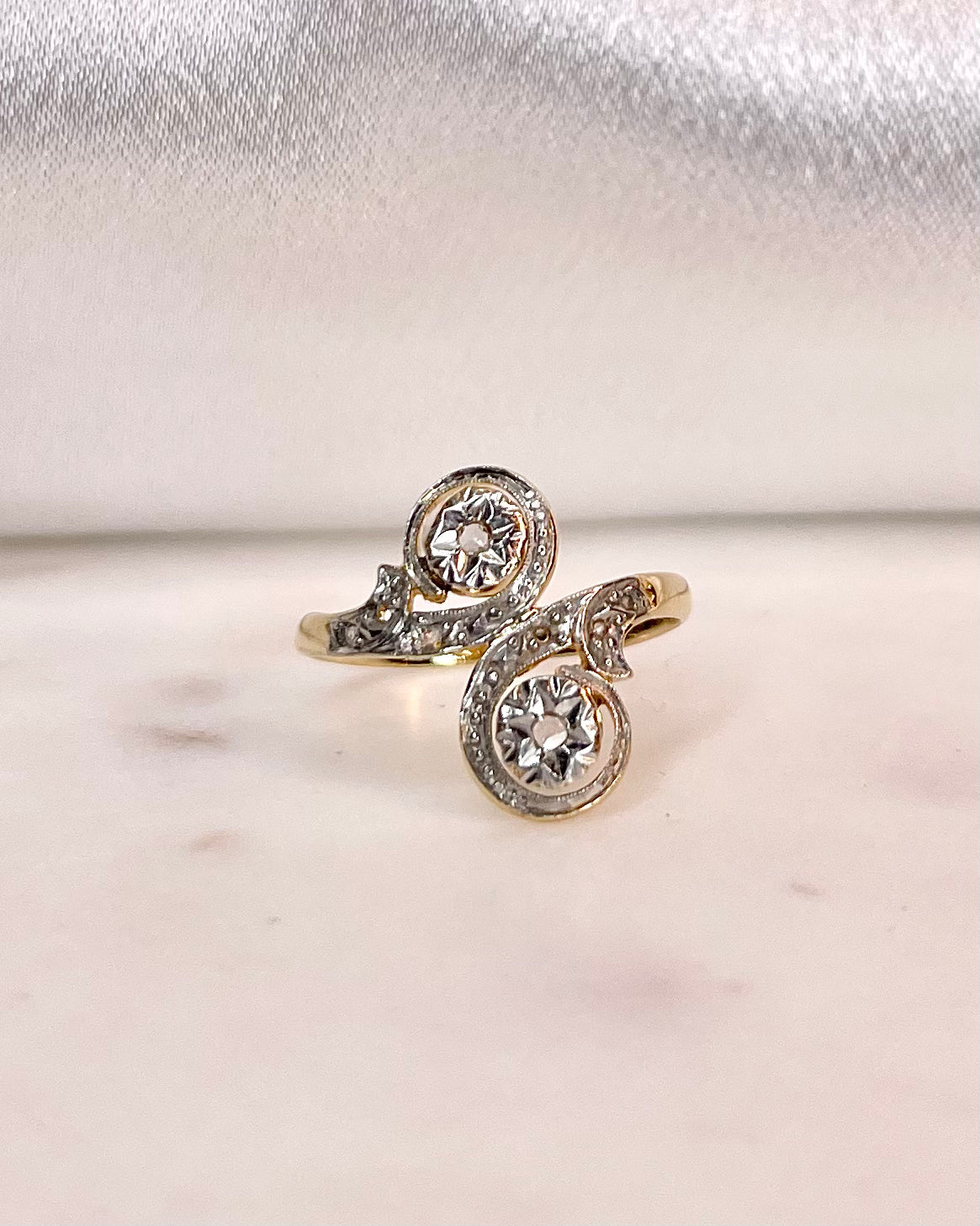 Bague Art-Déco Toi & Moi Diamants "Nilo"