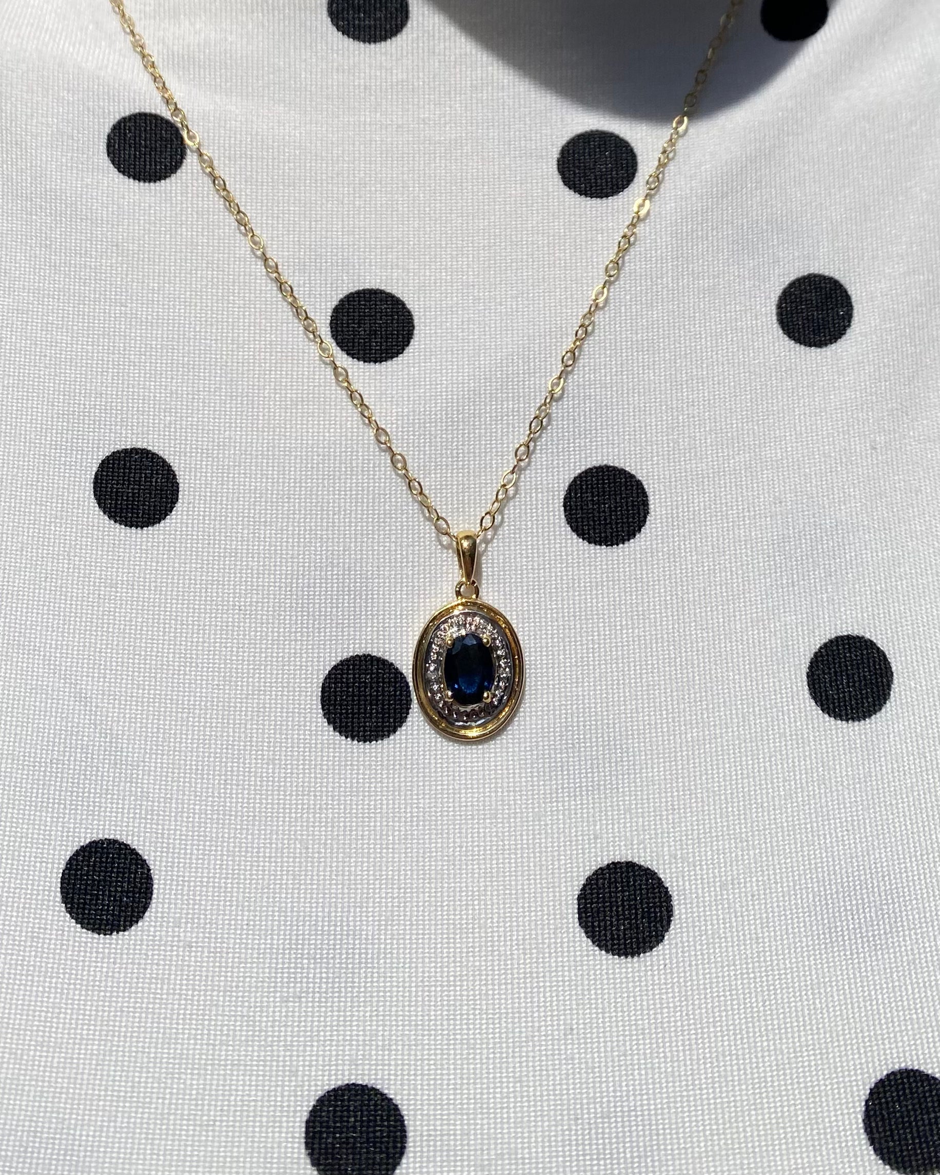 Pendentif Saphir 0.80 carat & Diamants "Azure"