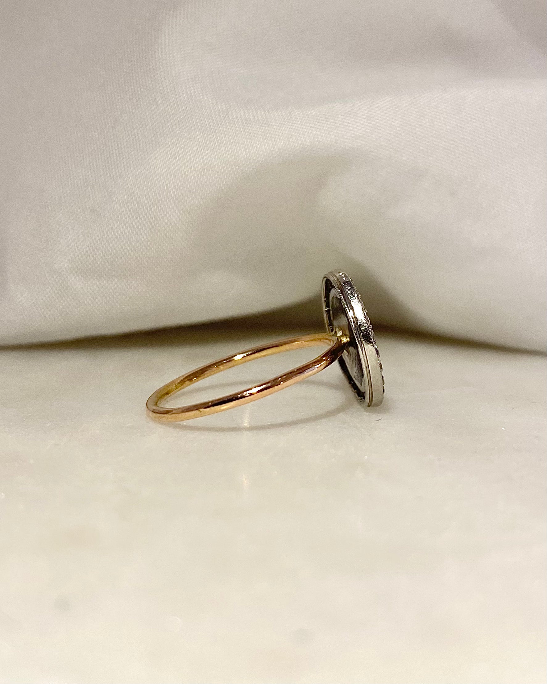 Bague Vintage Onyx & 24 Diamants "Eleana"