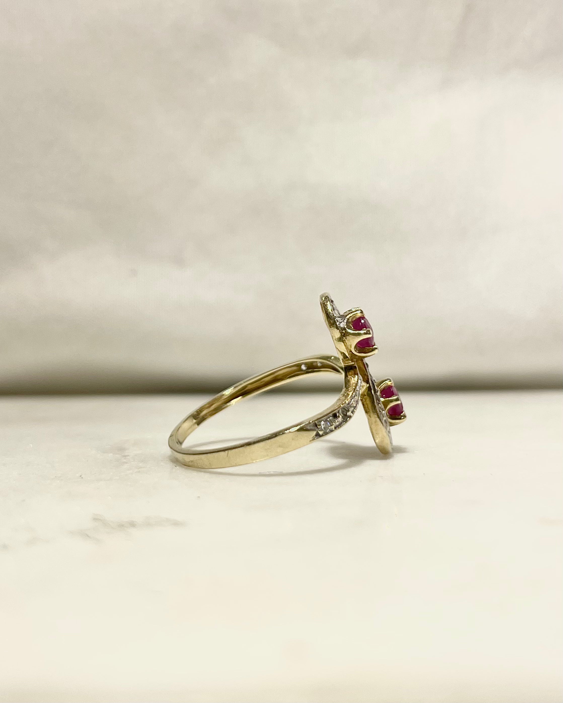 Bague Toi & moi Rubis 0.50 carat & Diamants "Iséna" - Elliade Paris