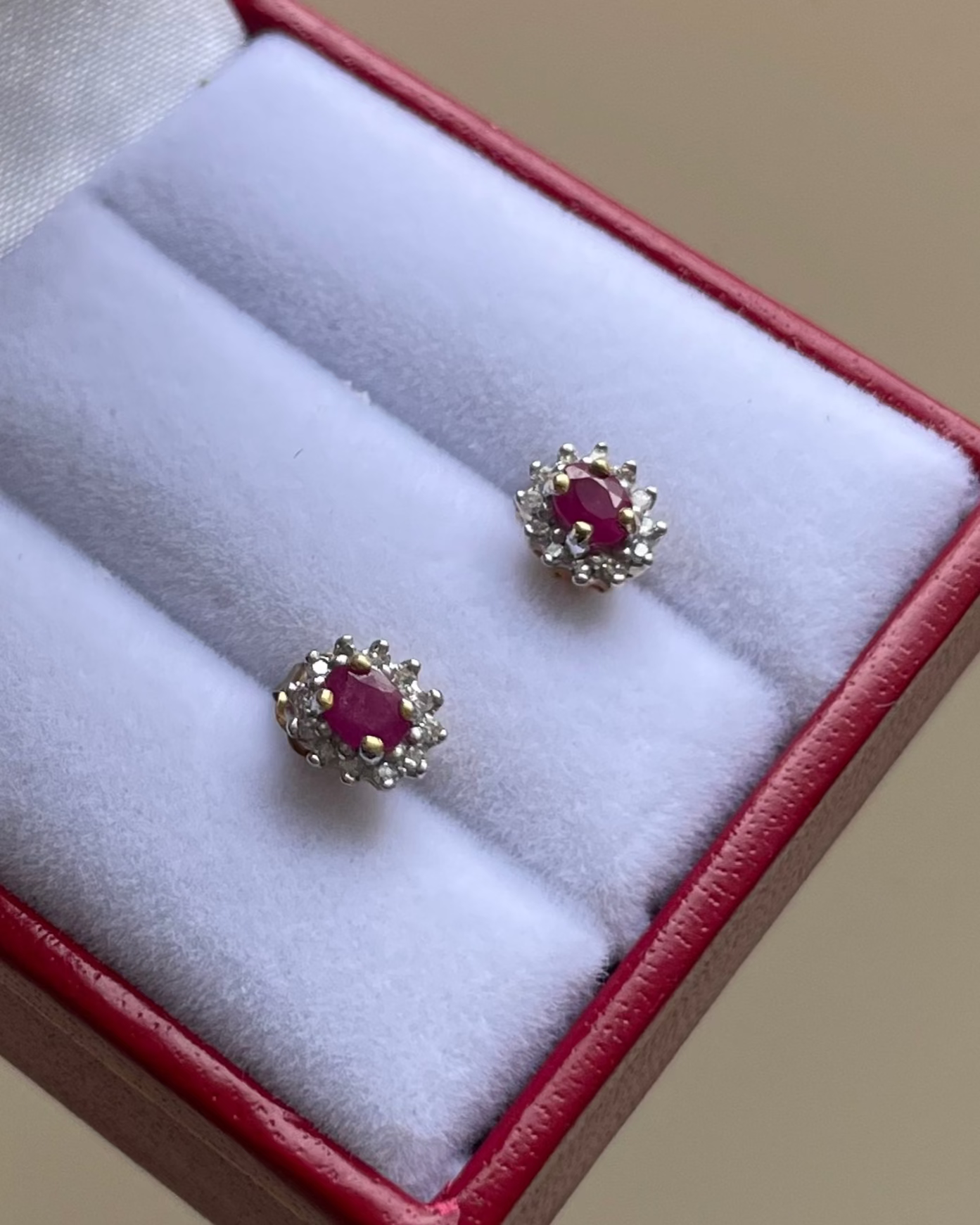 Boucles Marguerite Rubis & Diamants "Mexia"