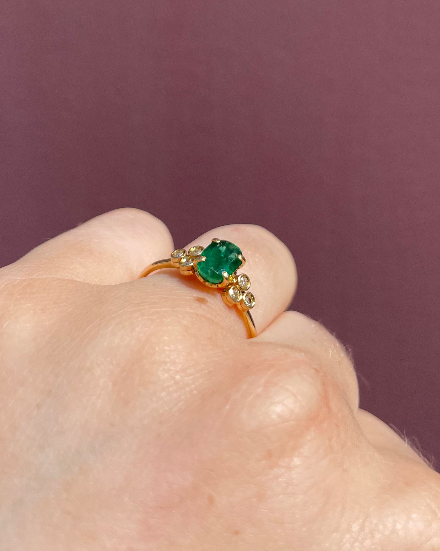 Trilogie Emeraude 1 carat & Diamants "Miry"