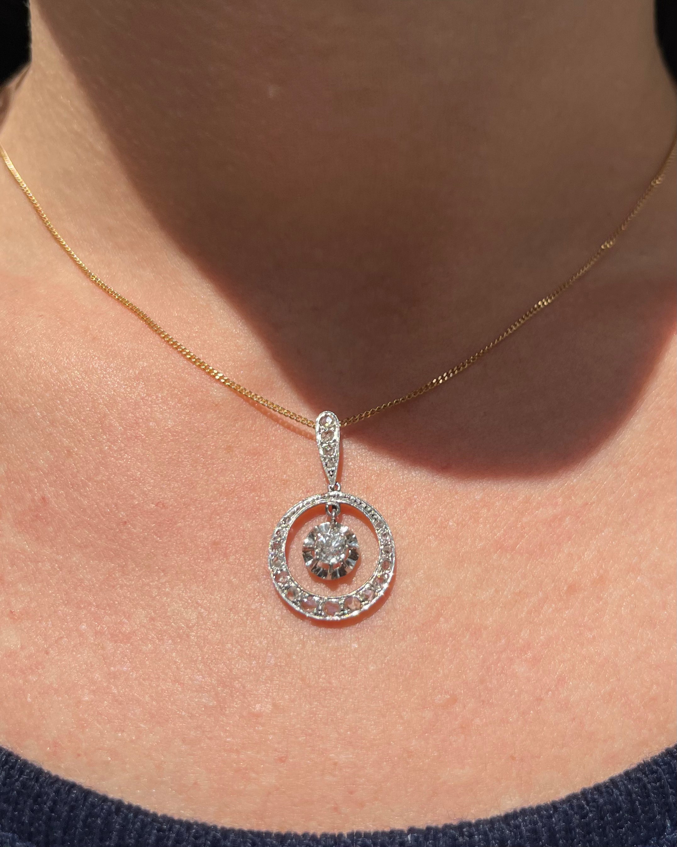 Pendentif Art-Déco Diamants 0.56 Carat "Noélys"