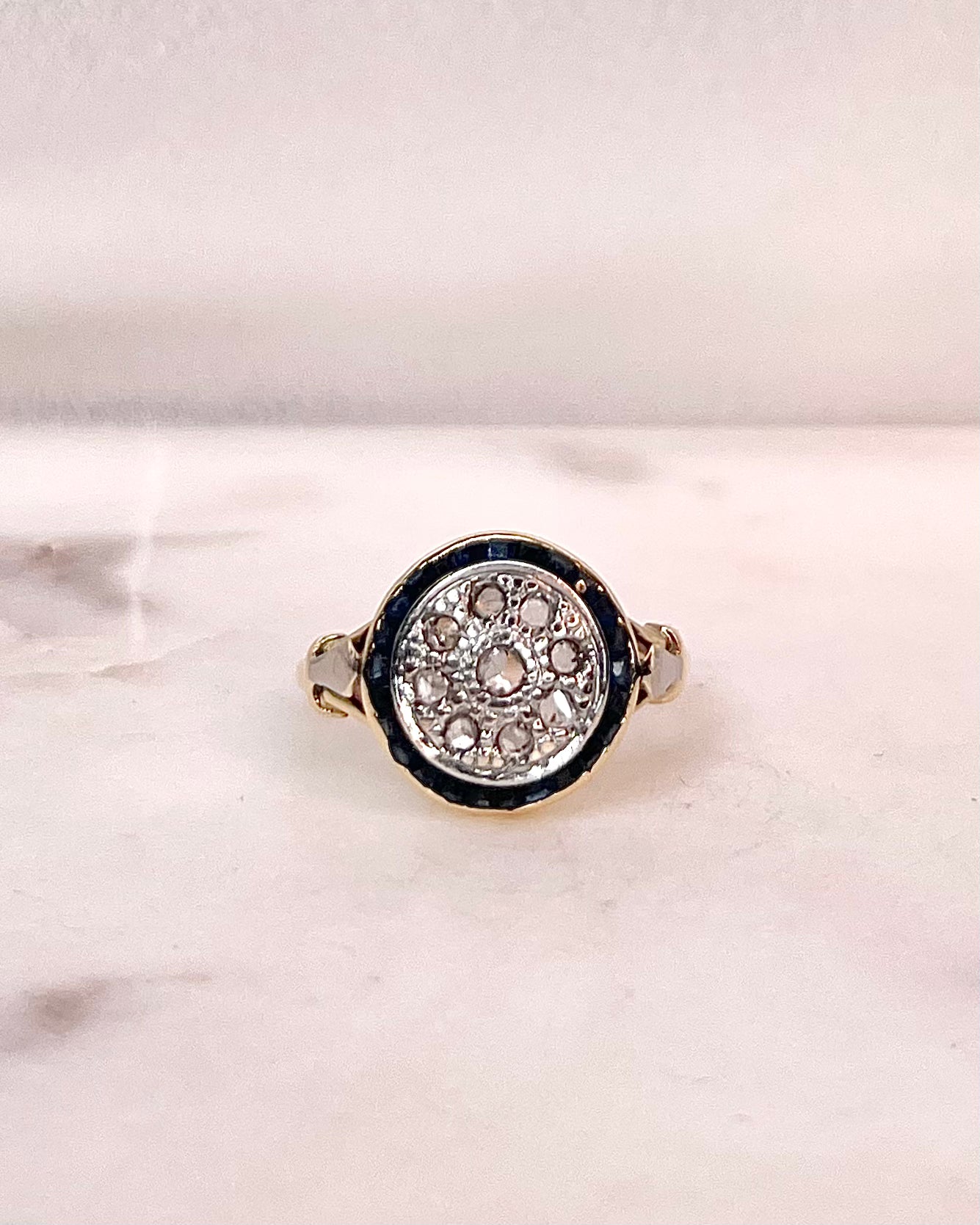 Bague Art-Déco Saphirs 0.75 carat & Diamants "Flavie"