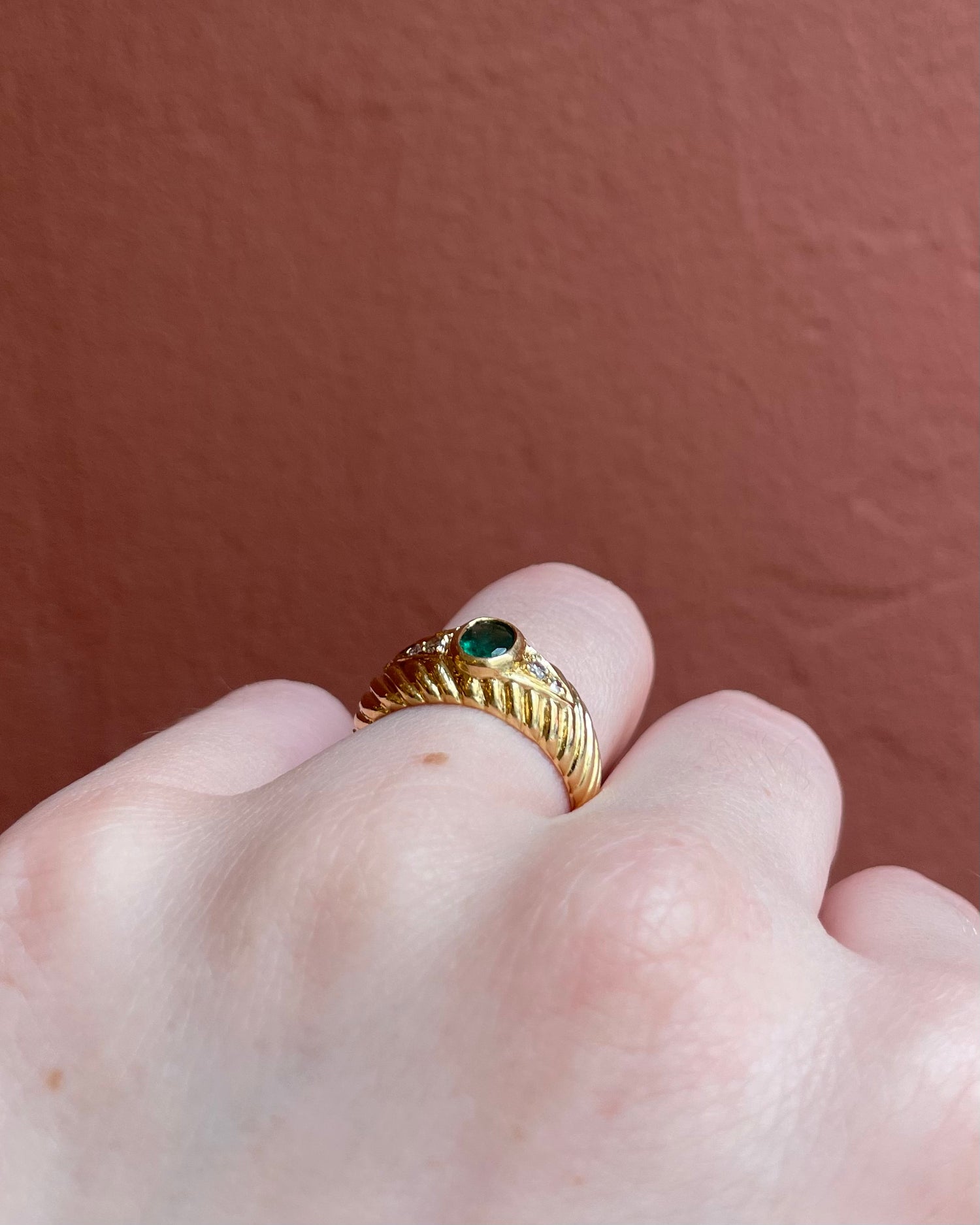 Bague Jonc Emeraude 0.35 carat & Diamants “Timaé”
