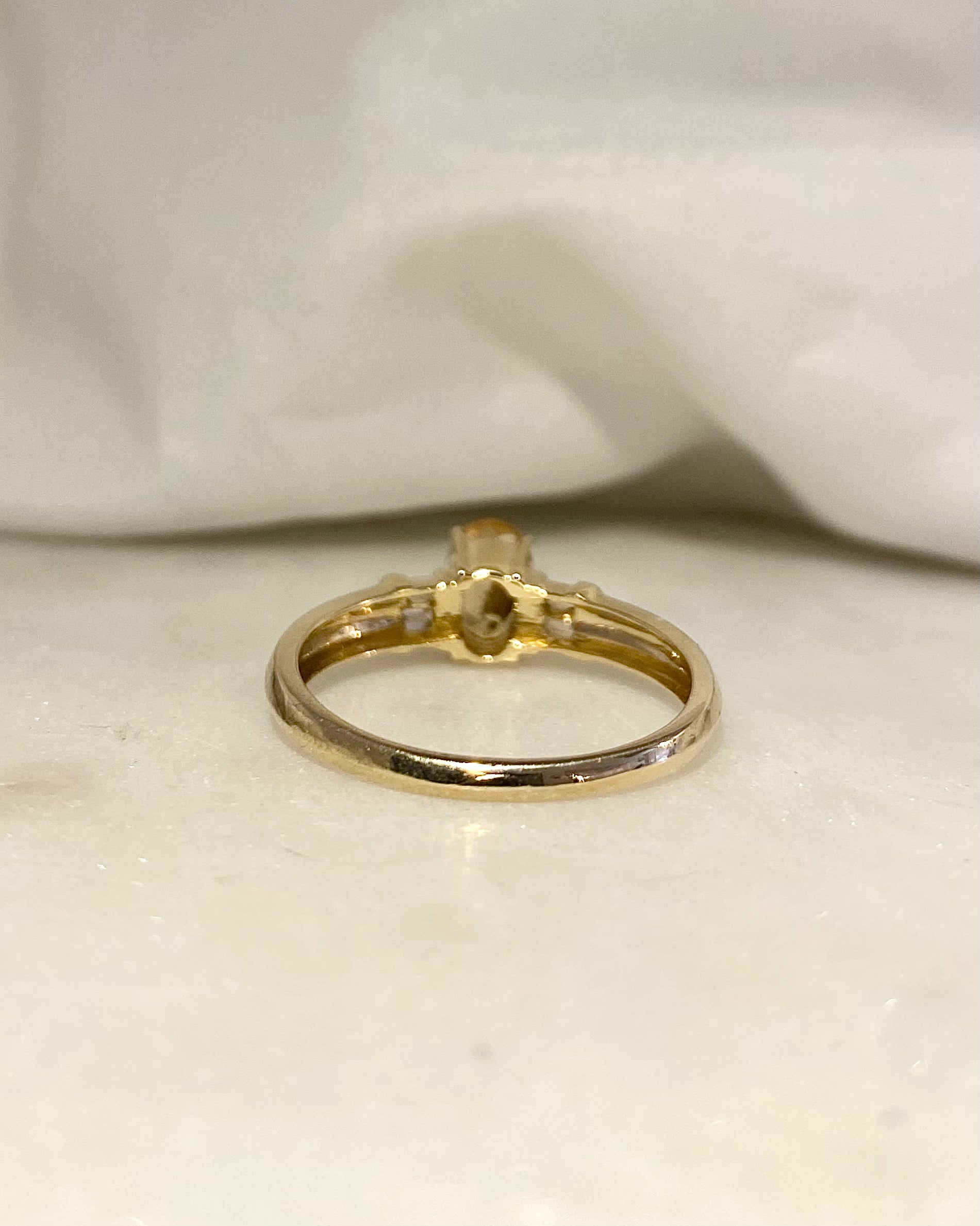 Trilogy Ring Yellow Topaz 1.20 carat and Diamonds “Loana”