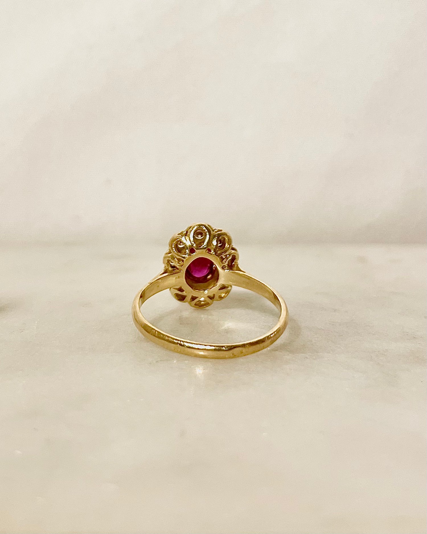 Bague Marguerite Rubis 0.60 carat & Diamants "Alexandra"