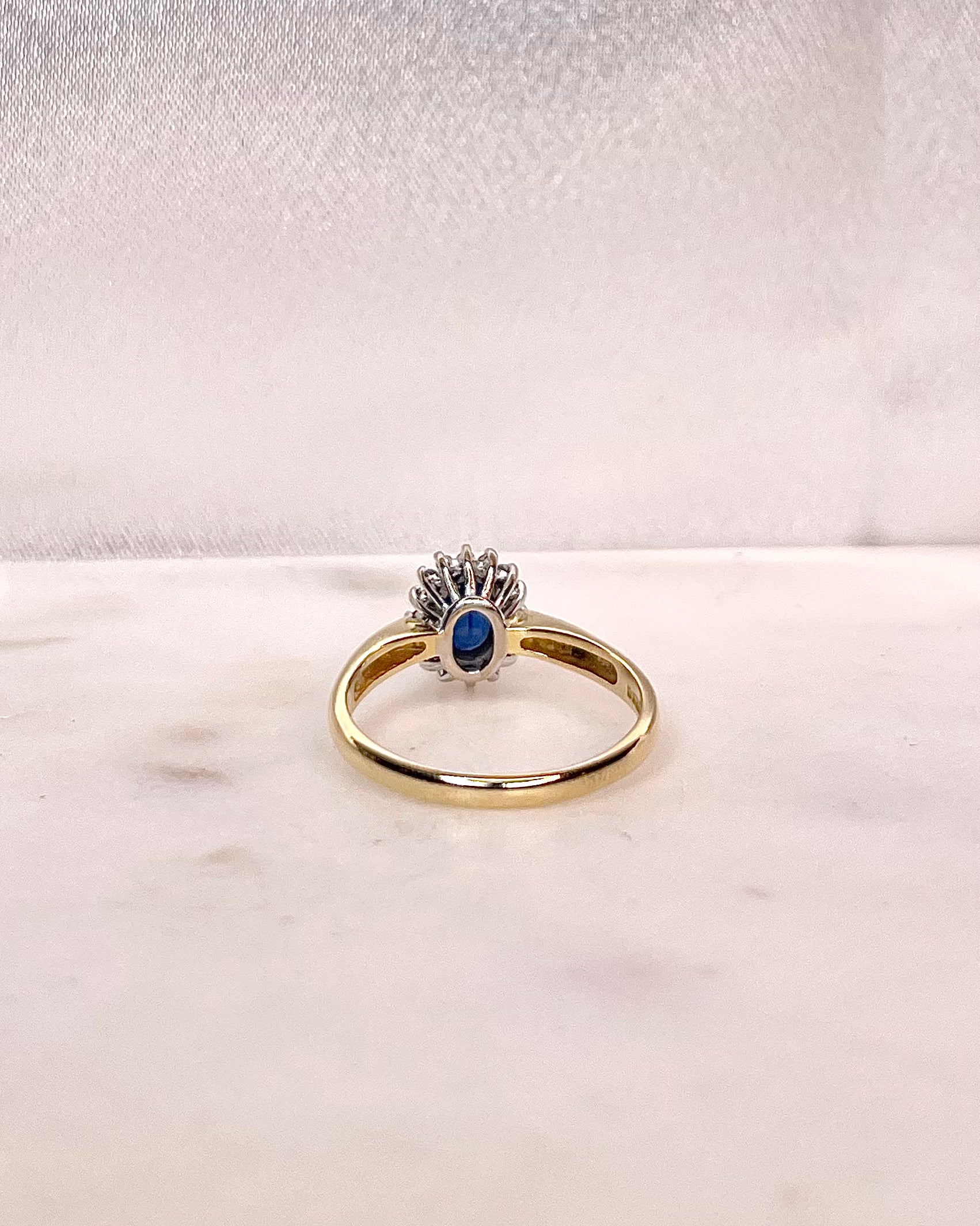 Bague Marguerite Saphir 1 carat & Diamants "Sidonie"