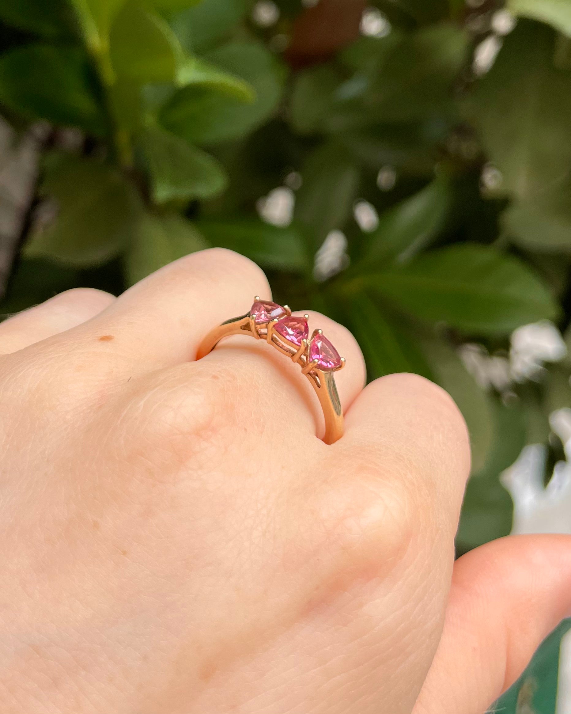 Bague Trilogie Tourmaline Rose "Zayce"