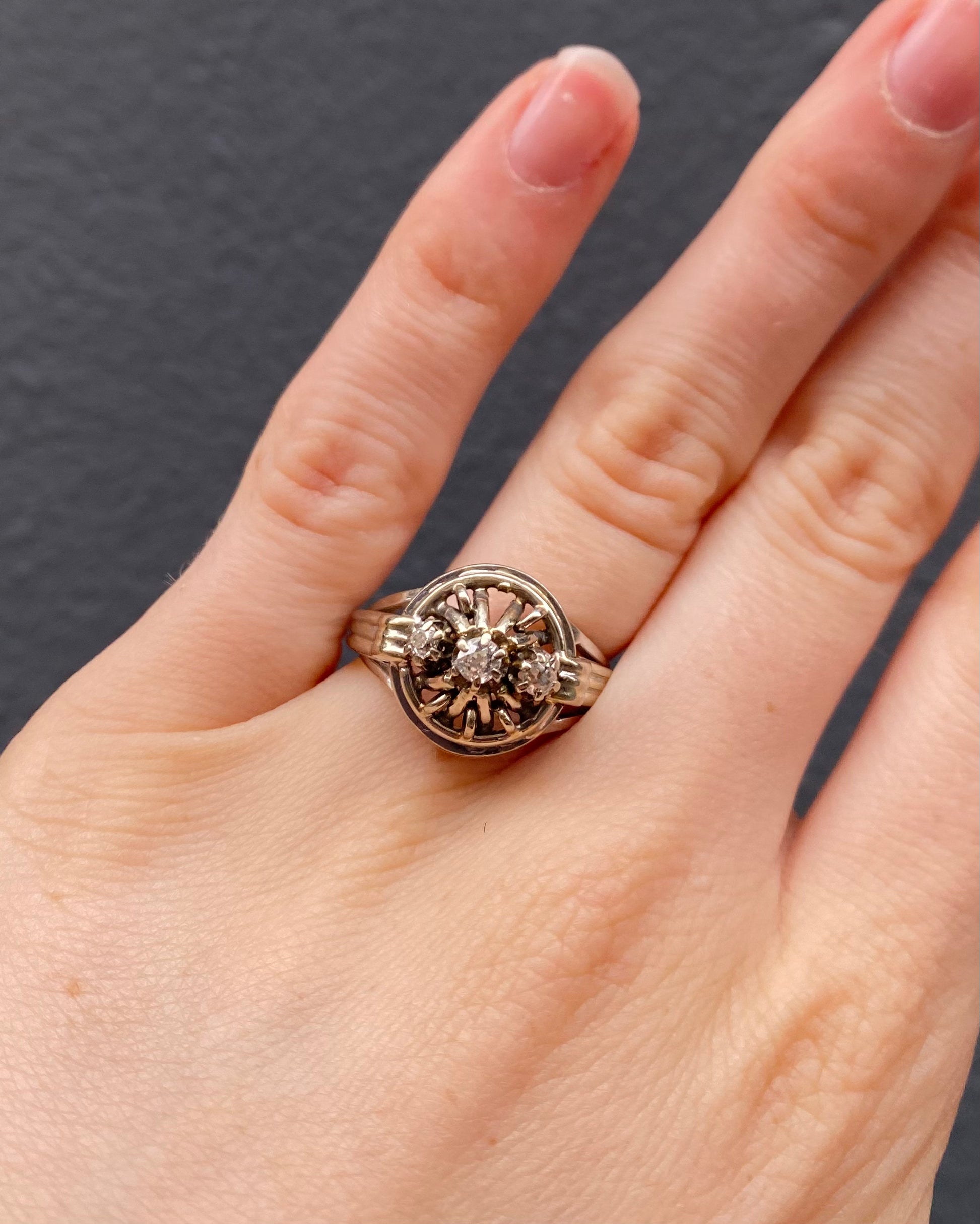 Bague Art-Déco Diamants & or 18 carats 5,85g "Romy"