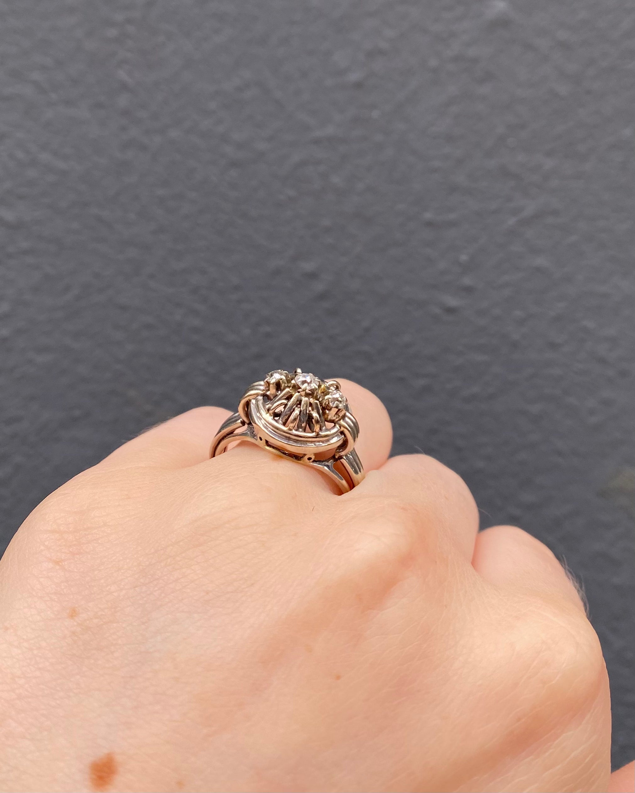 Bague Art-Déco Diamants & or 18 carats 5,85g "Romy"