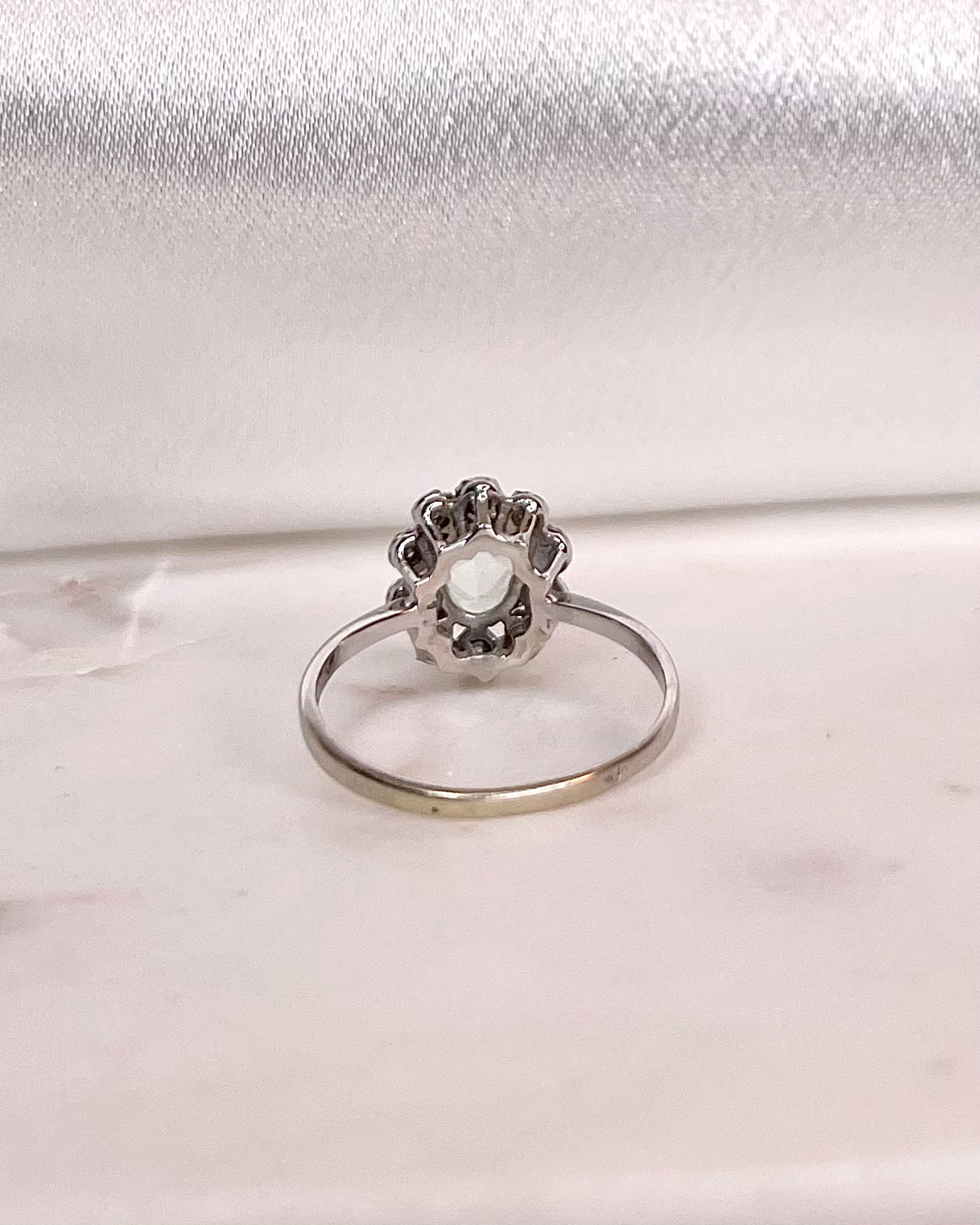 Bague Marguerite Aigue-marine 1 carat & Diamants "Callista"