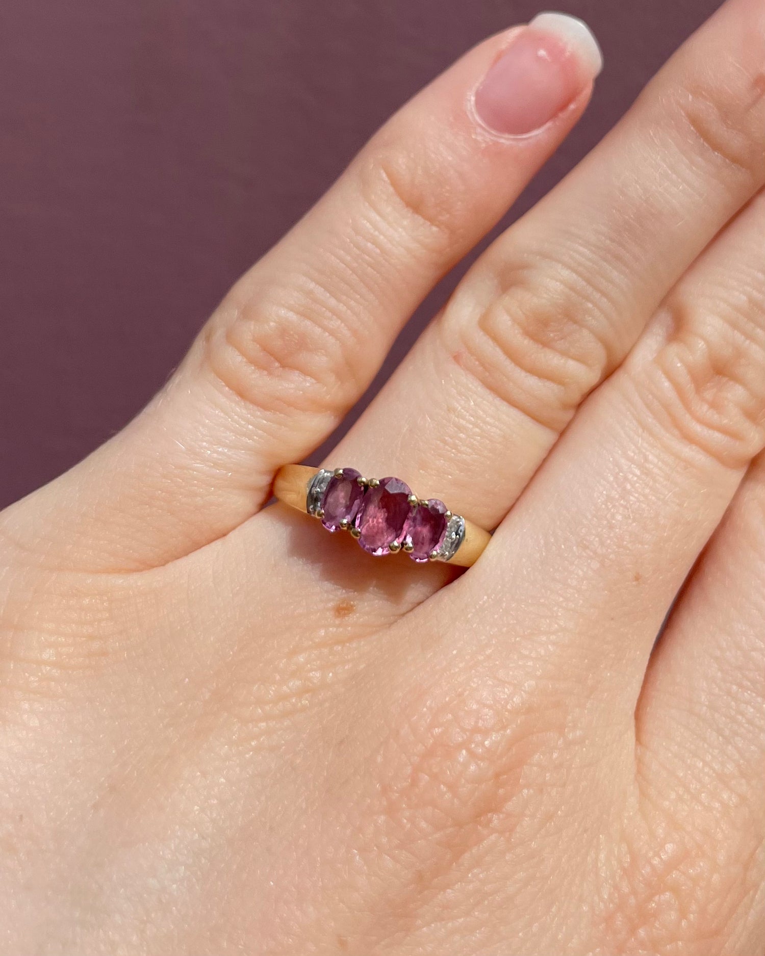 Trilogie Saphir Rose 1.30 carat & Diamants "Ilya"