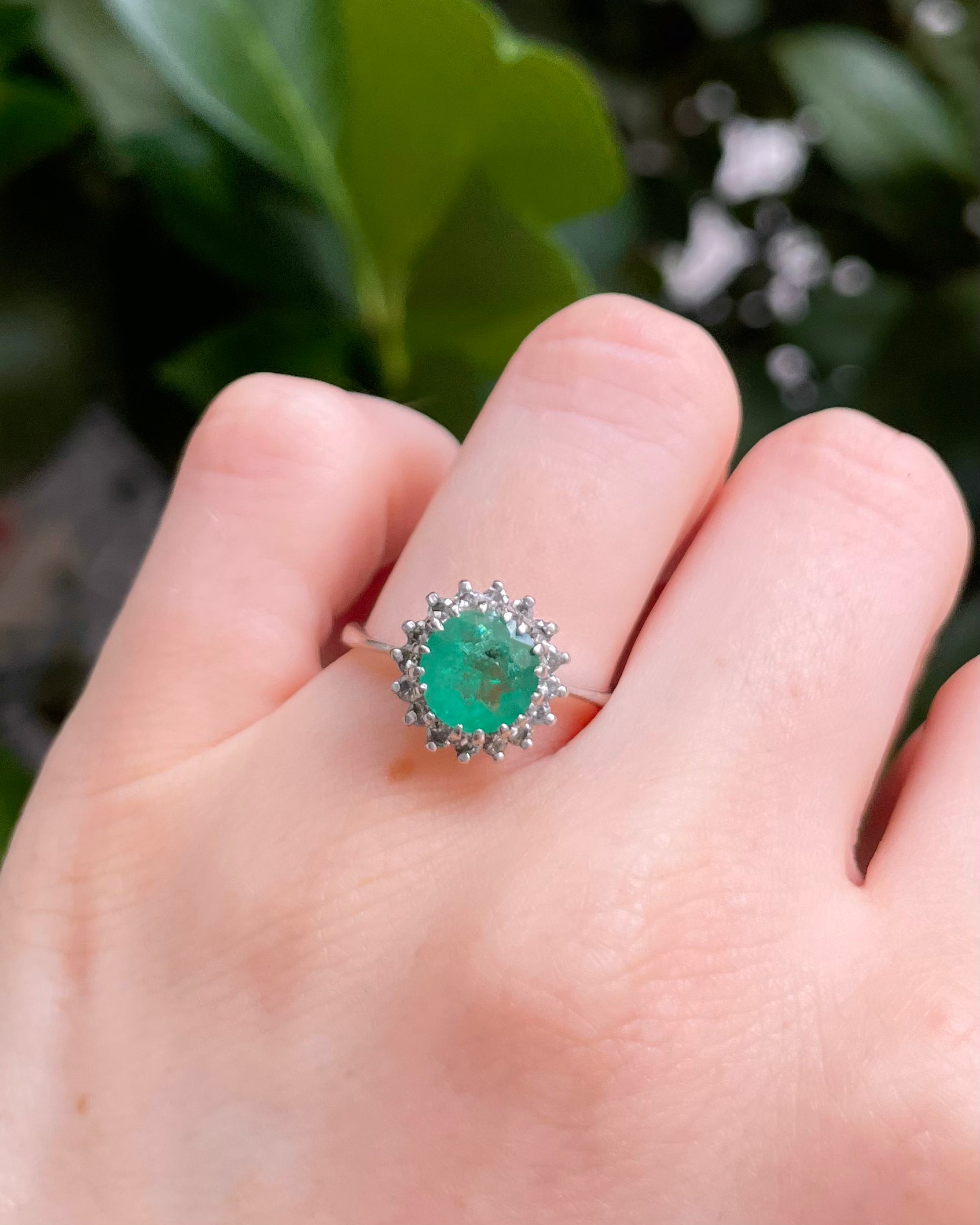 Bague Marguerite Émeraude 1 carat & Diamants "Théomire"