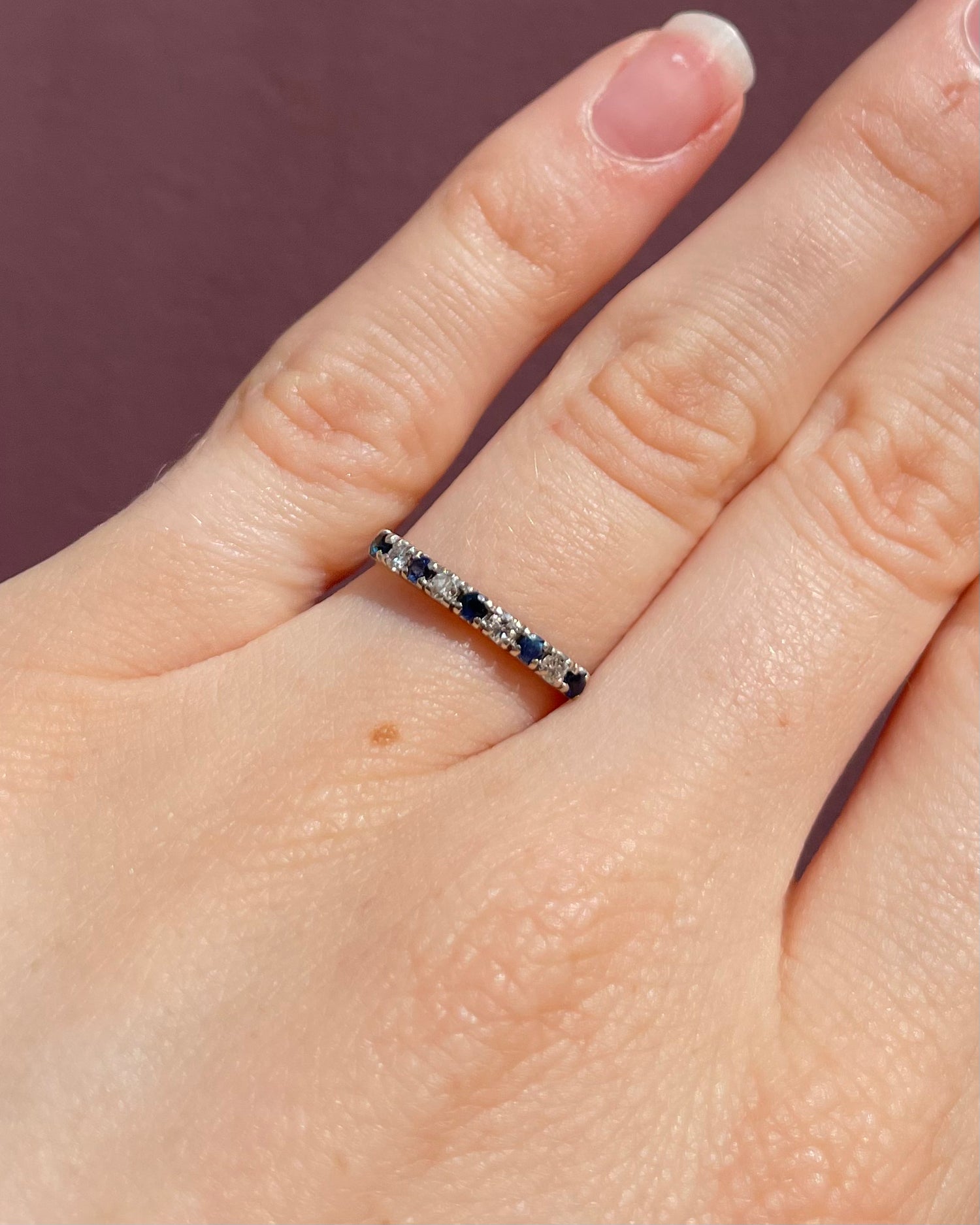 Demi-Alliance Saphirs 0.15 carat & Diamants "Kaïa"