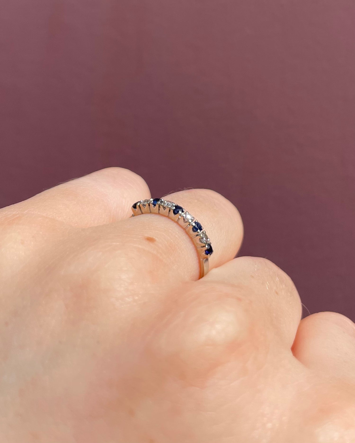 Demi-Alliance Saphirs 0.15 carat & Diamants "Kaïa"