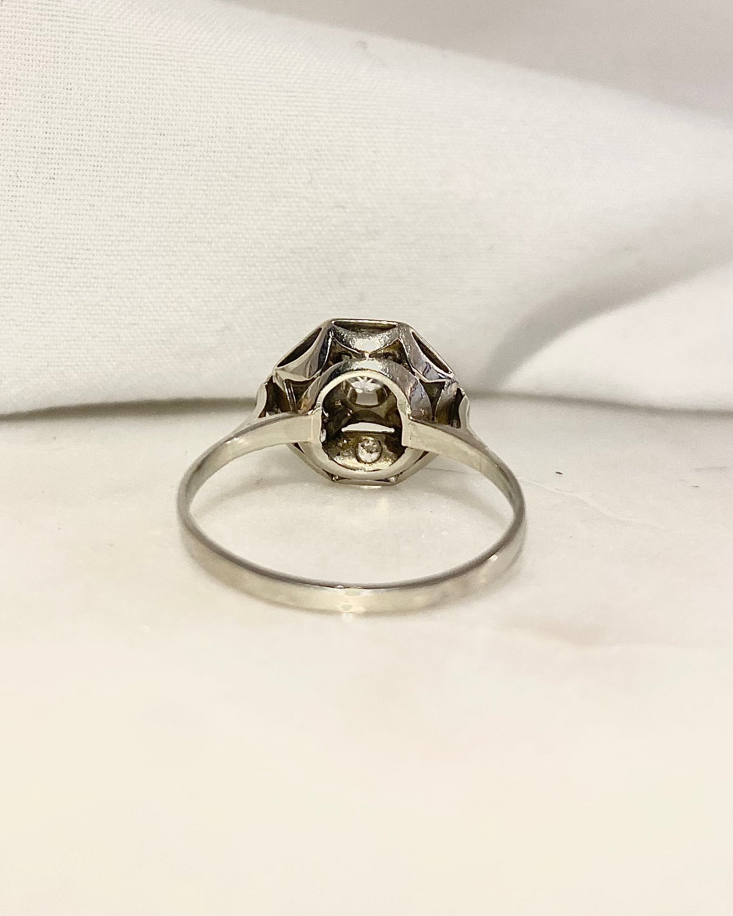 Bague Art-déco Octogonale Diamants "Quitterie"