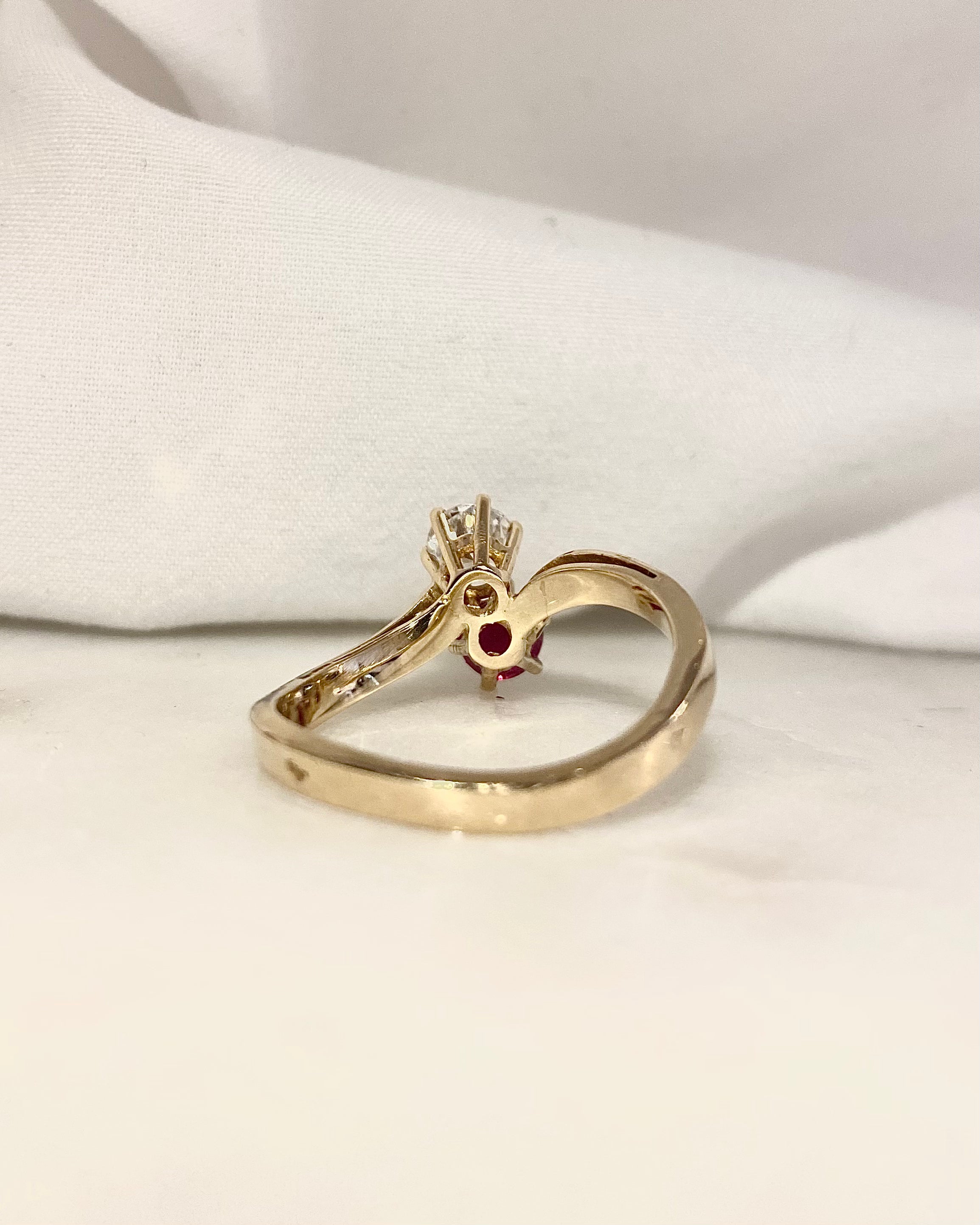 Bague Toi & Moi Rubis 0.70 carat & Diamants "Blandine"