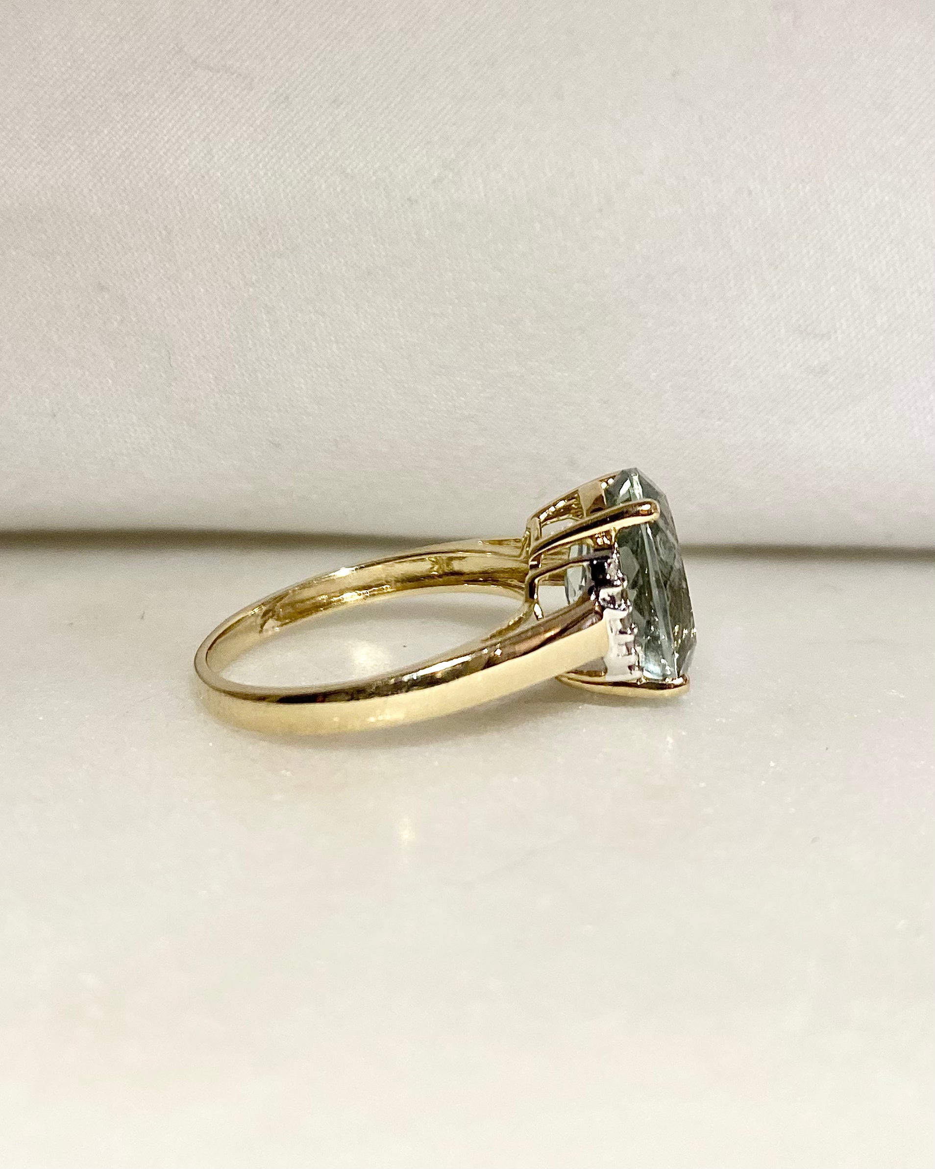 Bague Cocktail Prasiolite 3.80 carats & Diamants "Charlie"