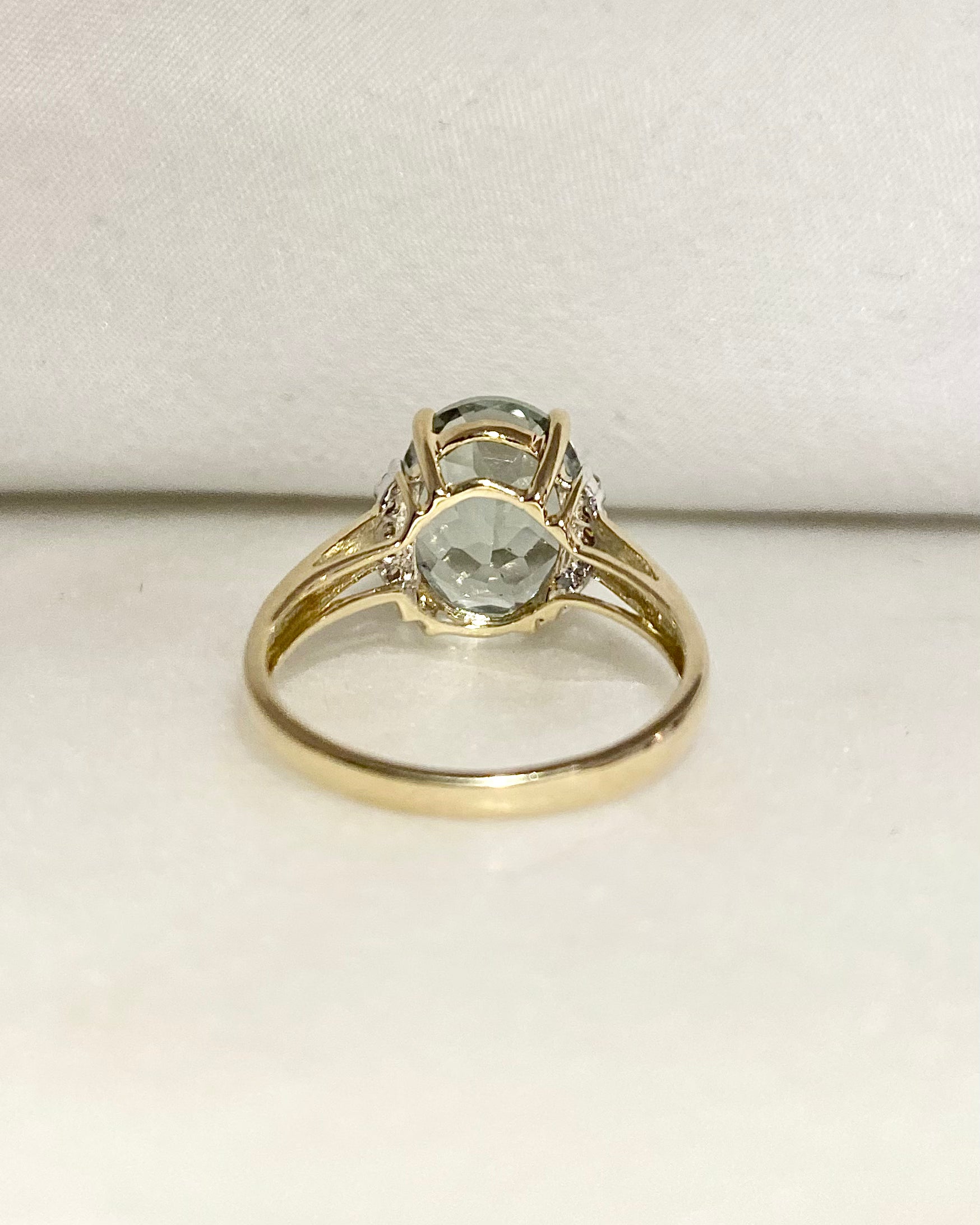 Bague Cocktail Prasiolite 3.80 carats & Diamants "Charlie"