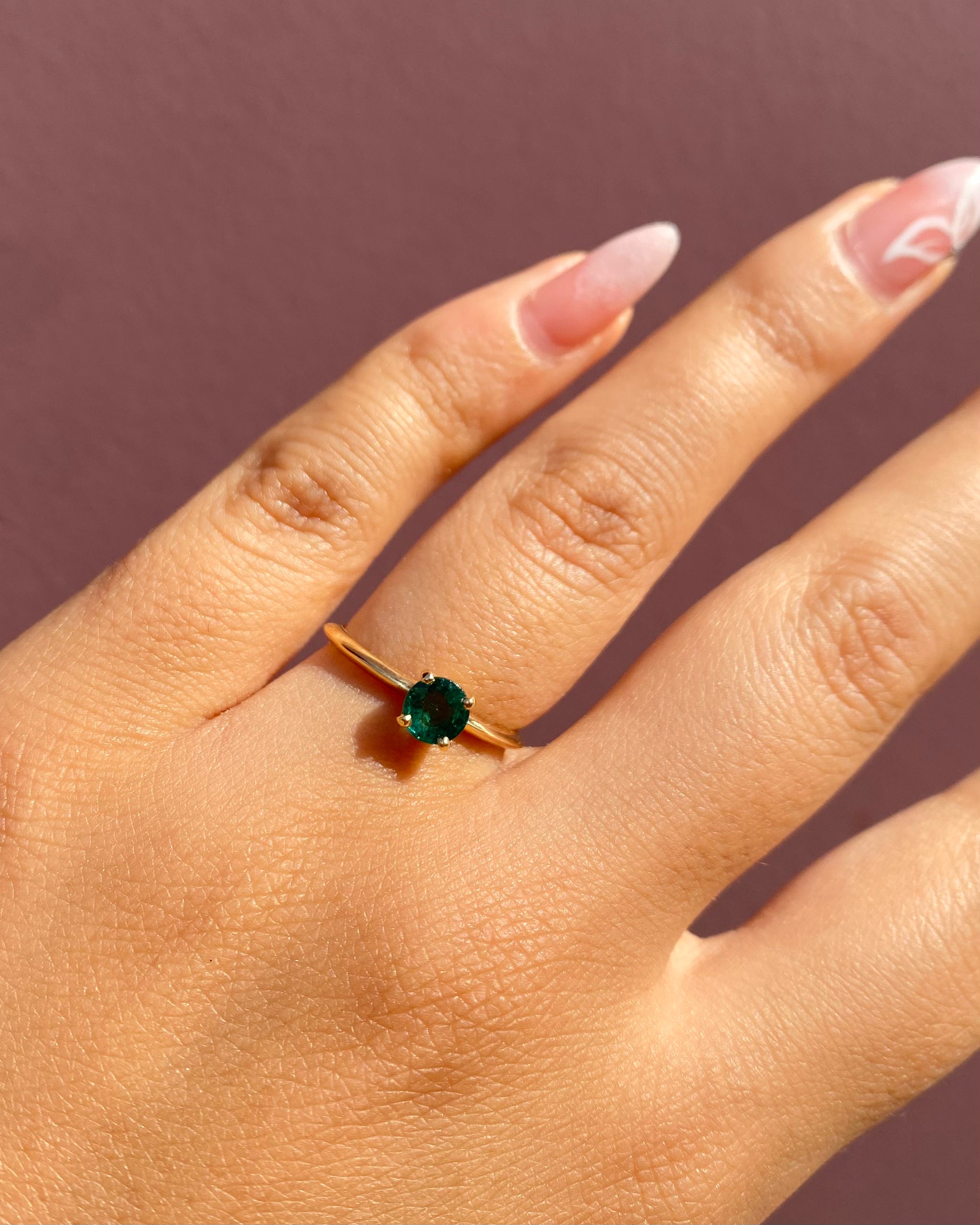 Solitaire Emeraude 0.37 carat "Clémentine"