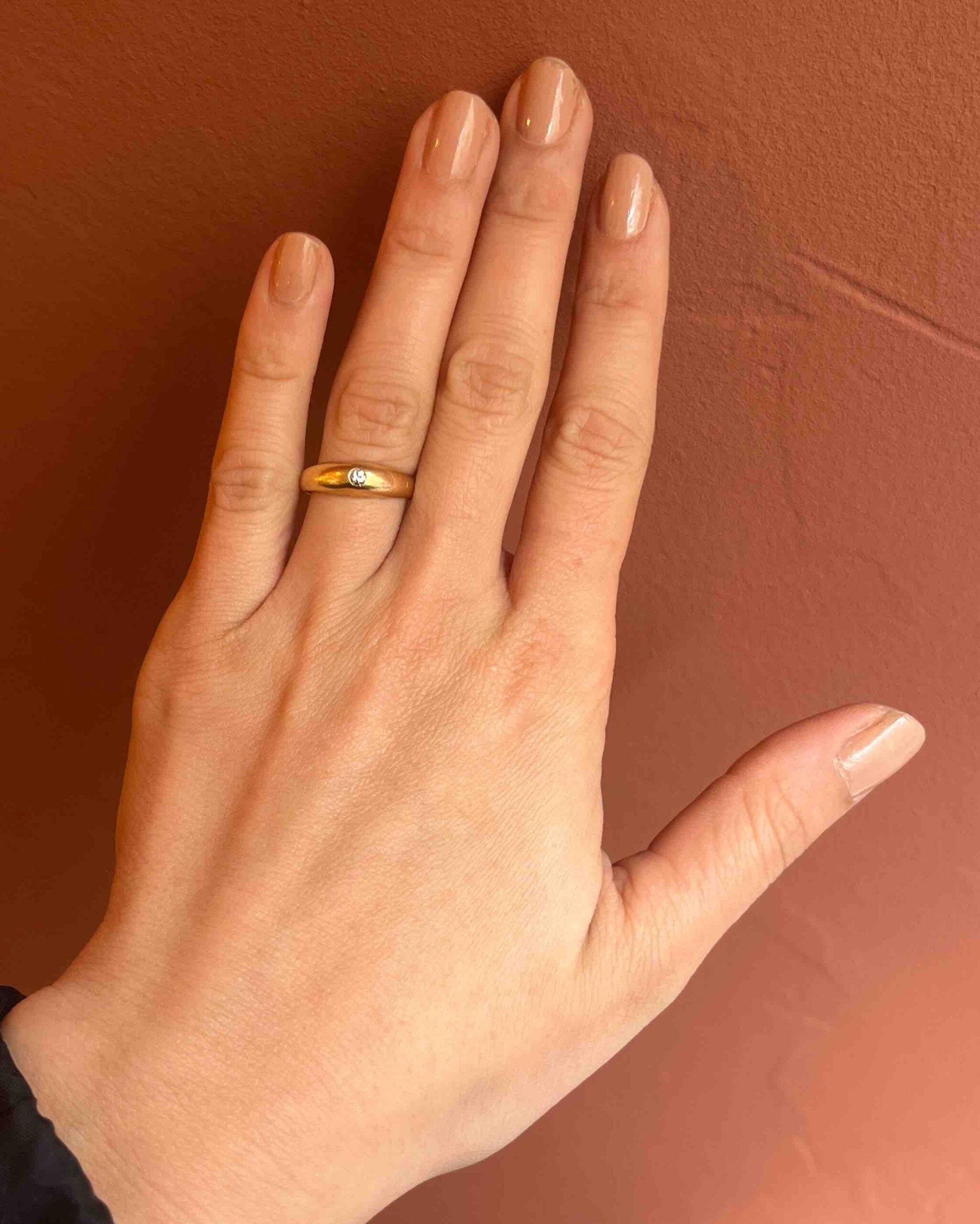 Bague jonc or & Diamant "Maïna"