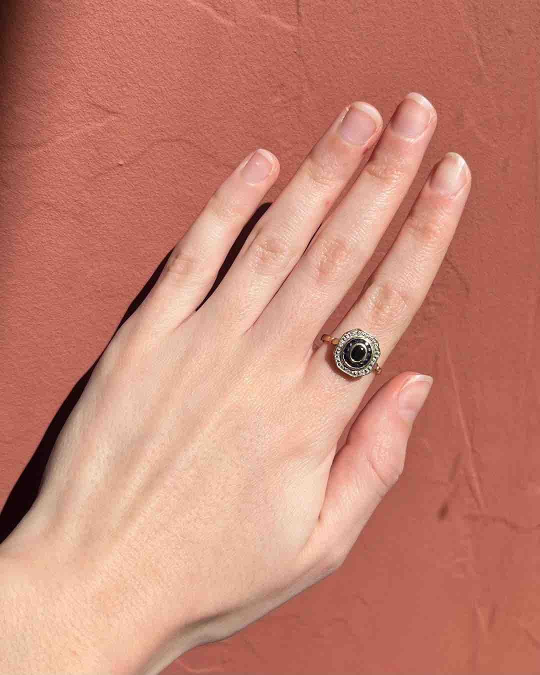 Bague vintage style Art-Déco Saphirs "Aela"
