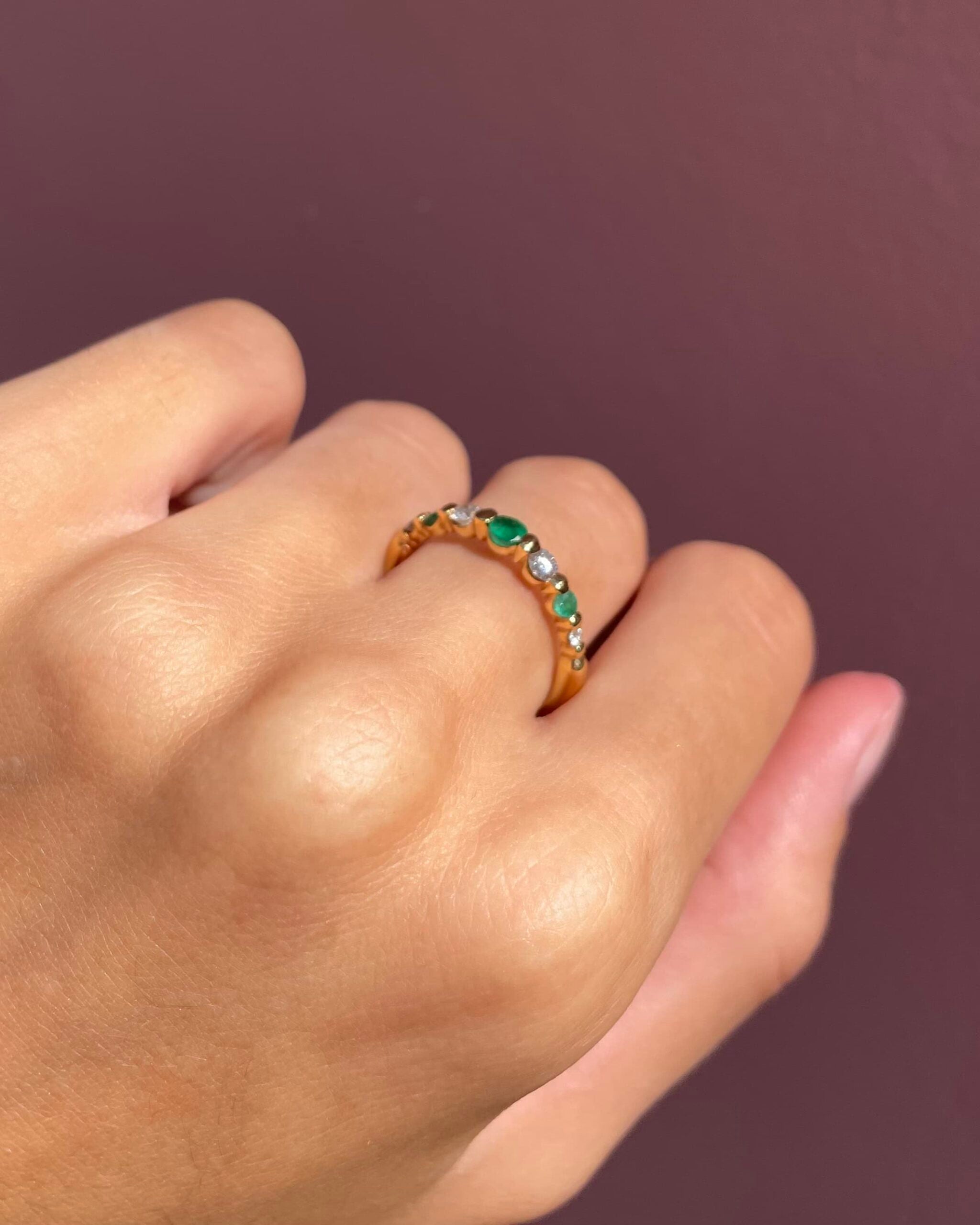 Demi Alliance Emeraudes & Diamants "Bertille"