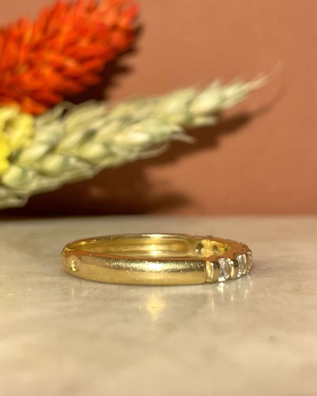 Demi-Alliance vintage 7 Diamants "Edmée"