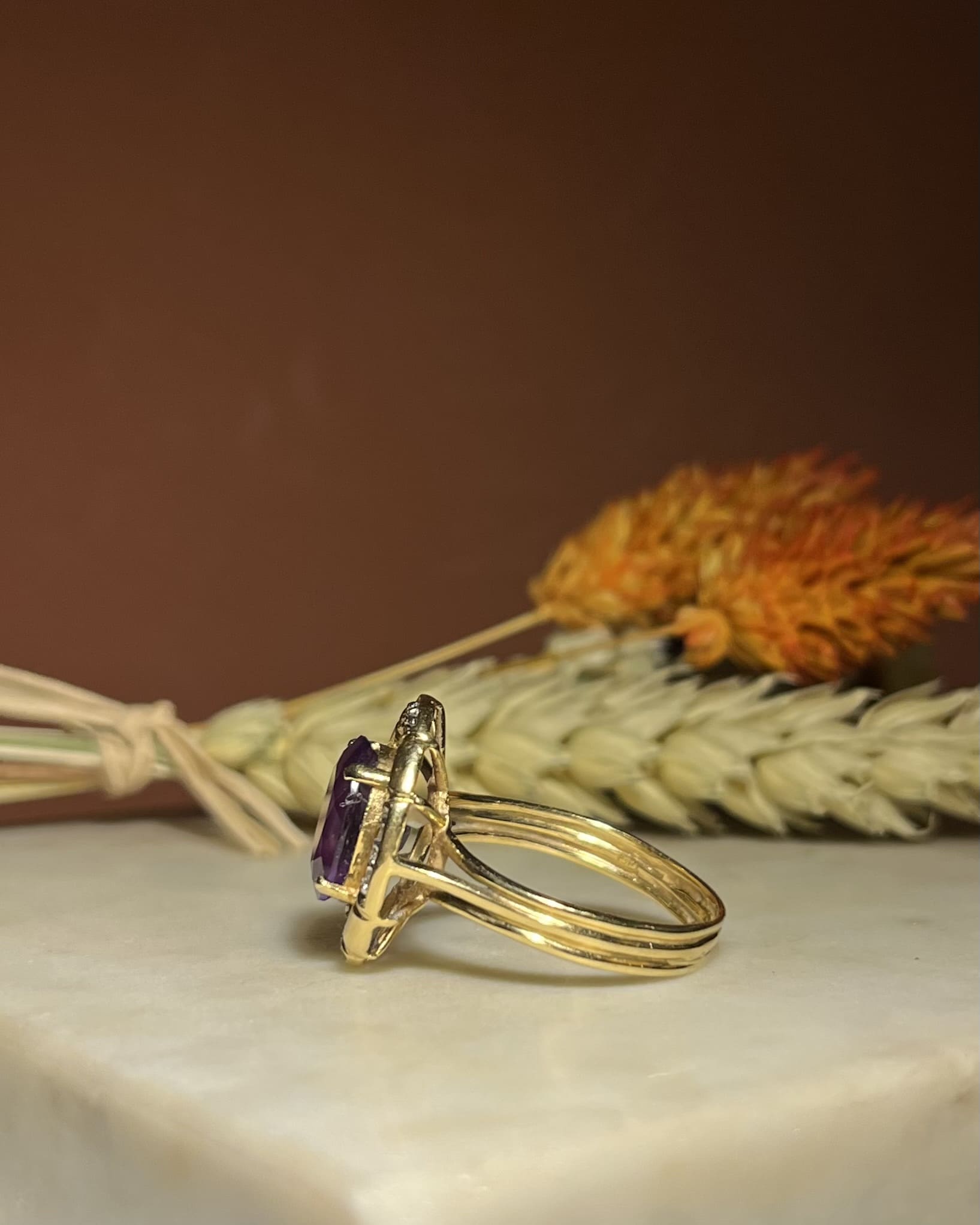 Art Deco 4-carat Amethyst & Diamond "Zephyr" Ring