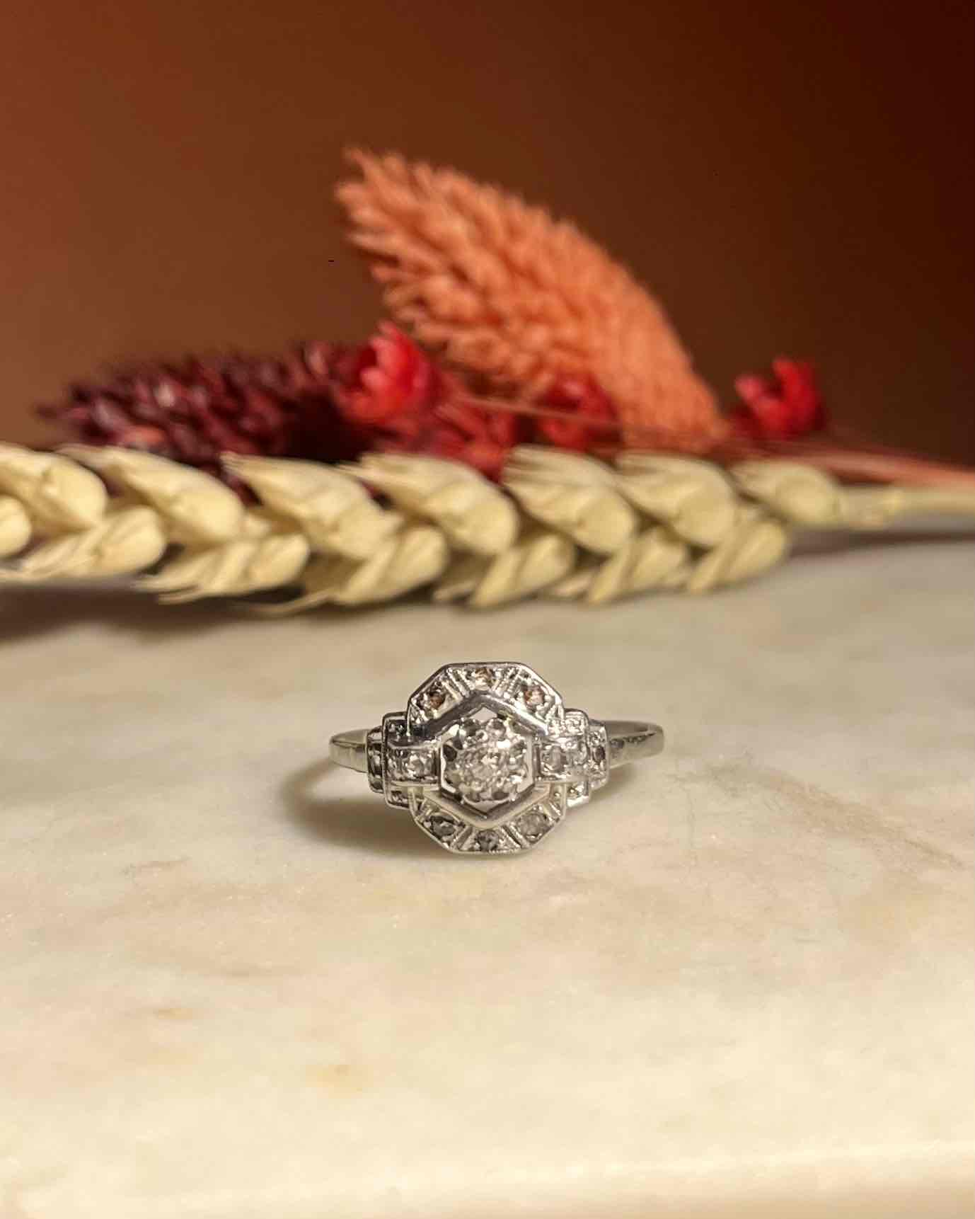 Bague Art-déco Diamants "Cécilia"