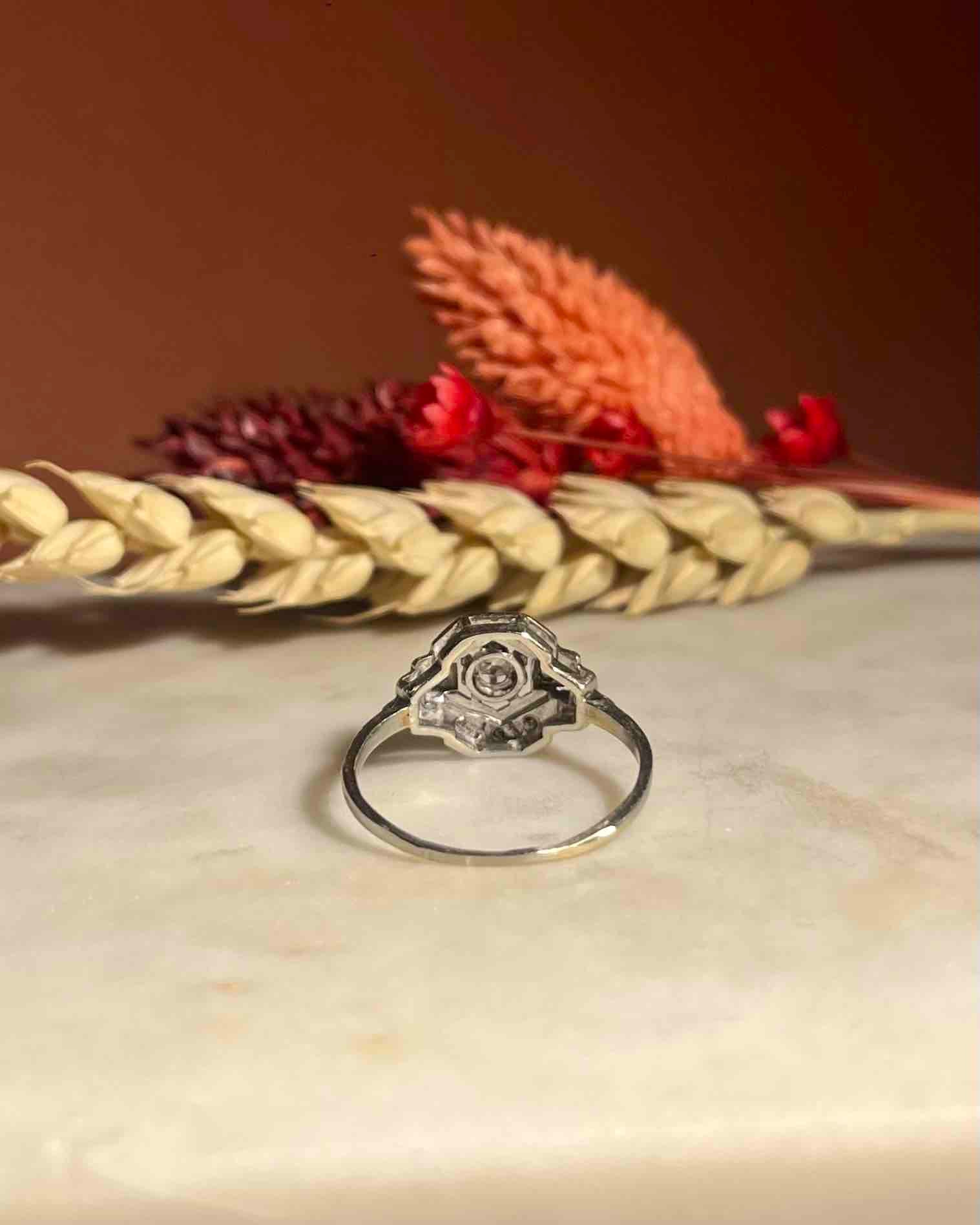 Bague Art-déco Diamants "Cécilia"