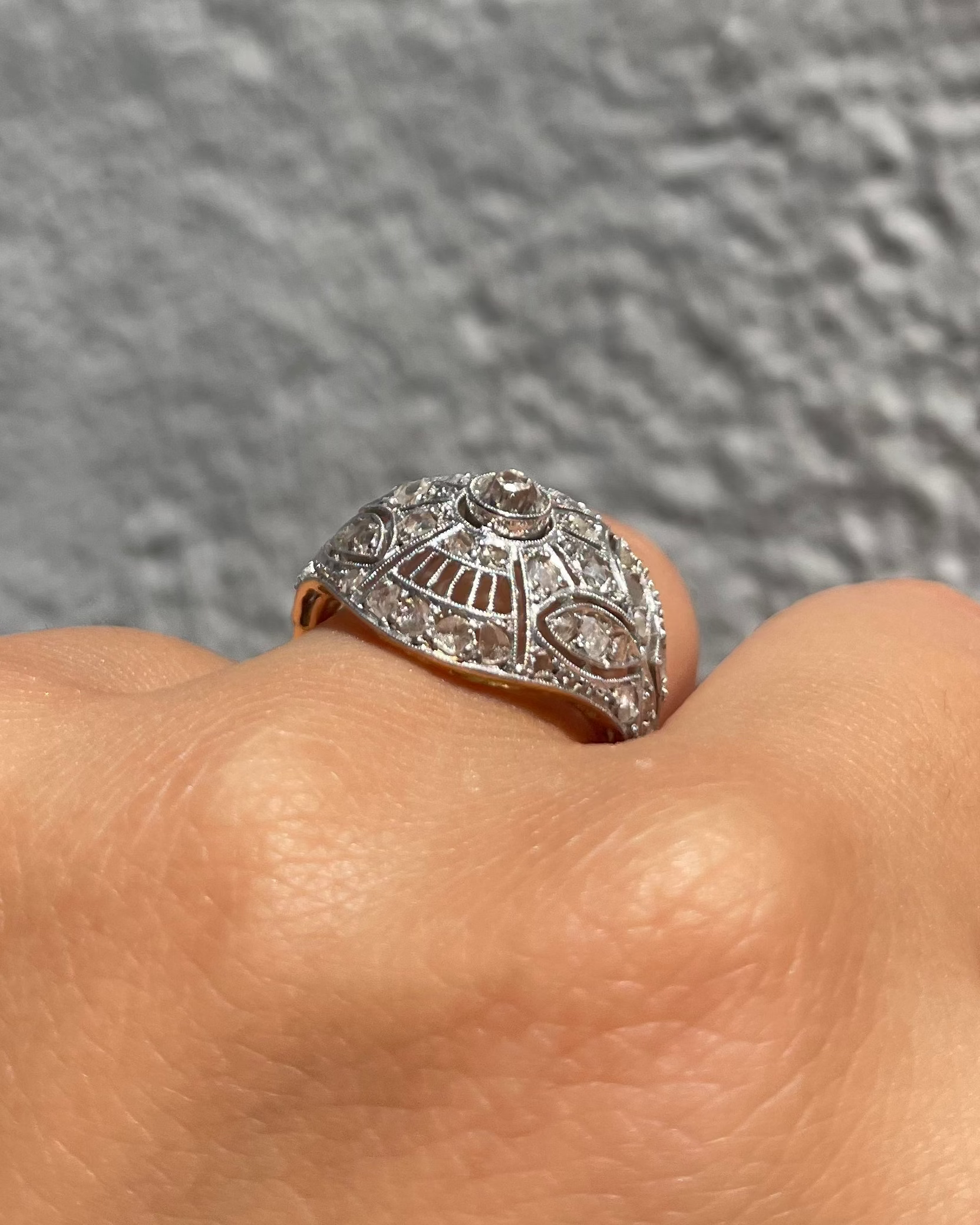 Art Deco Style Ring 0.93 Carat Diamonds "Zeya"