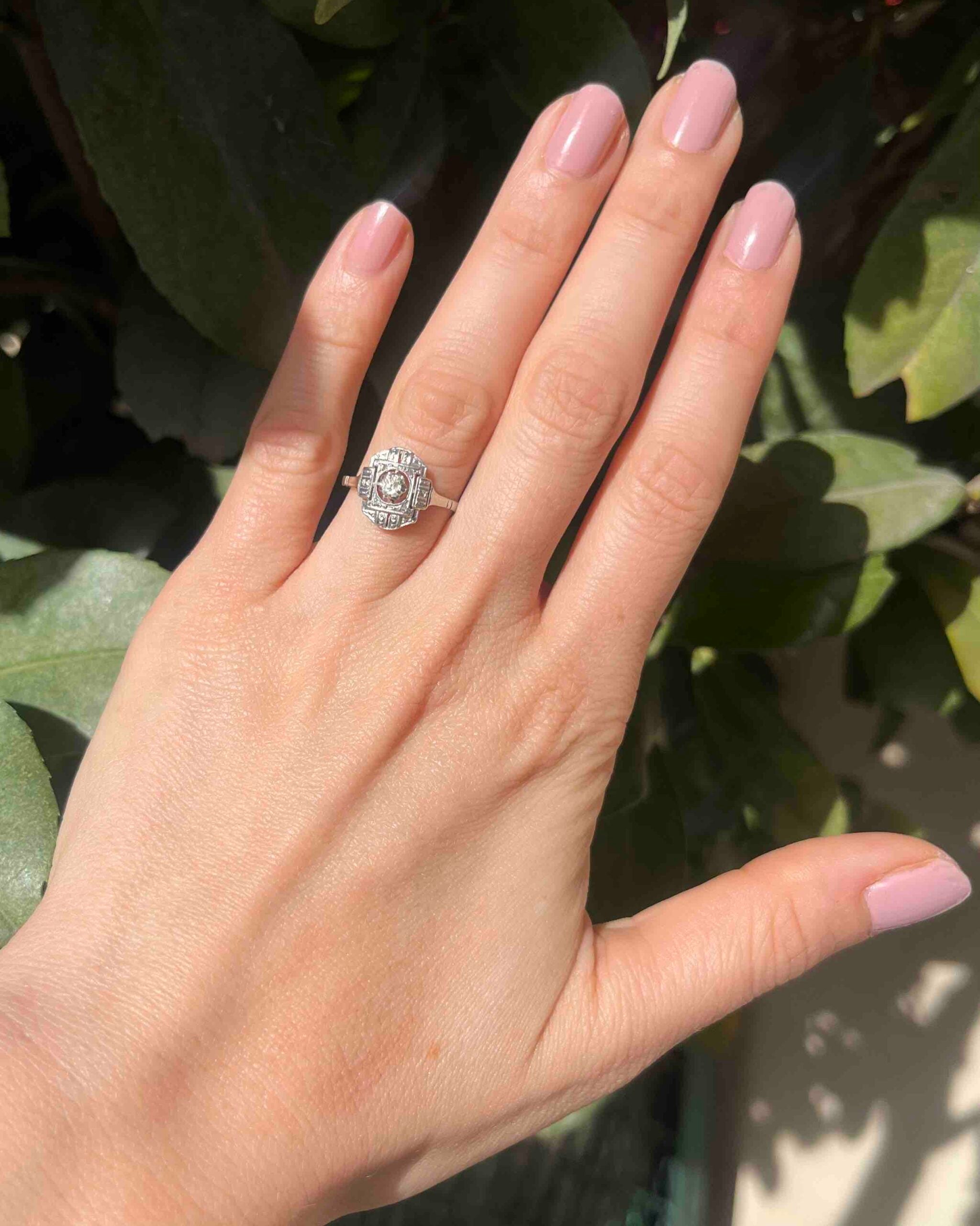 Bague Art-Déco Diamant 0.14 Carat "Tania"
