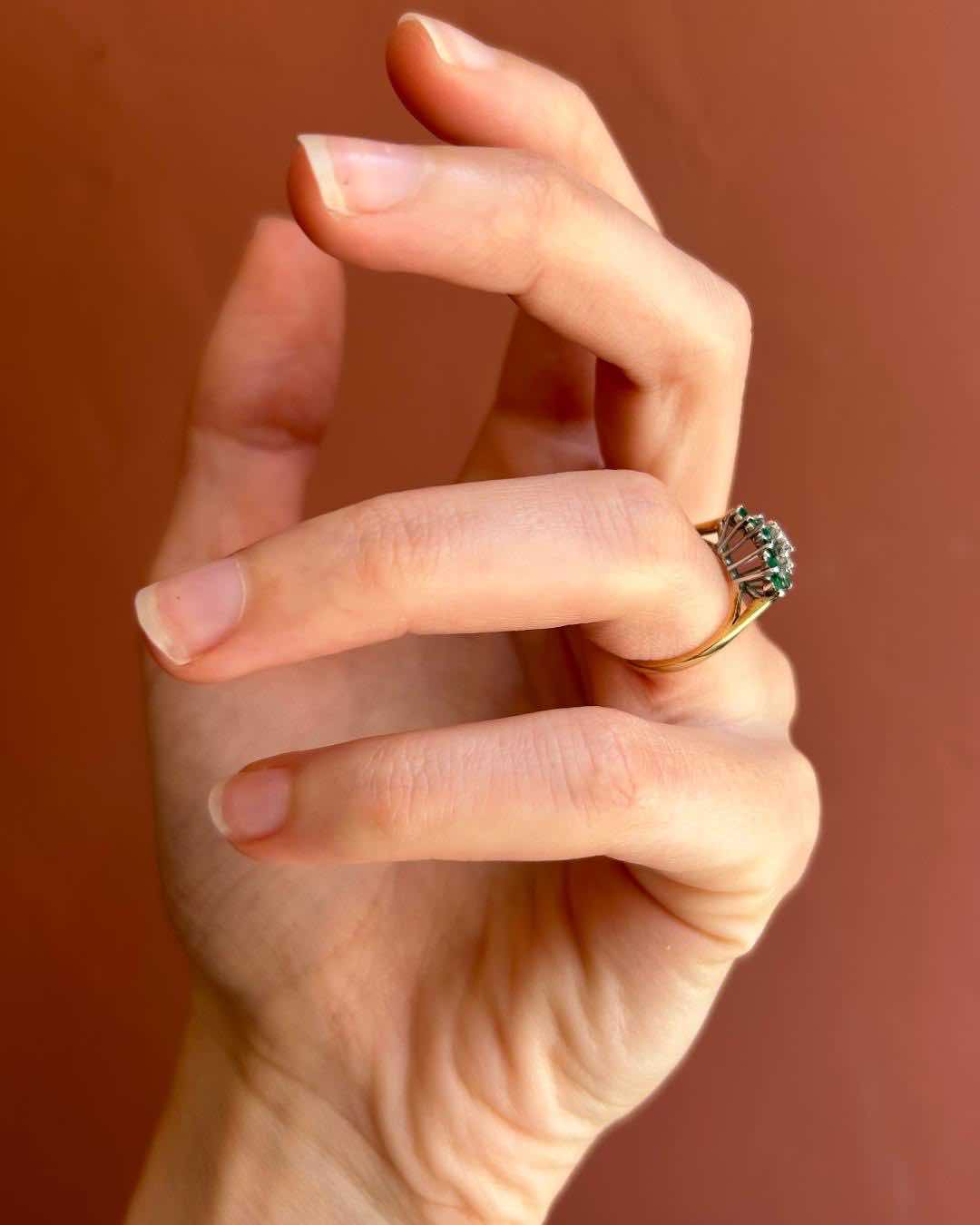 Bague Losange émeraudes & diamants "Jane"