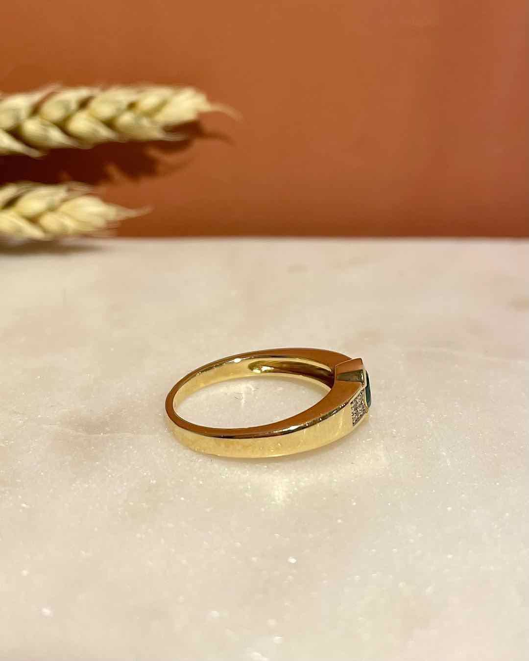 Bague Jonc Émeraude & Diamants "Mailou" - Elliade Paris