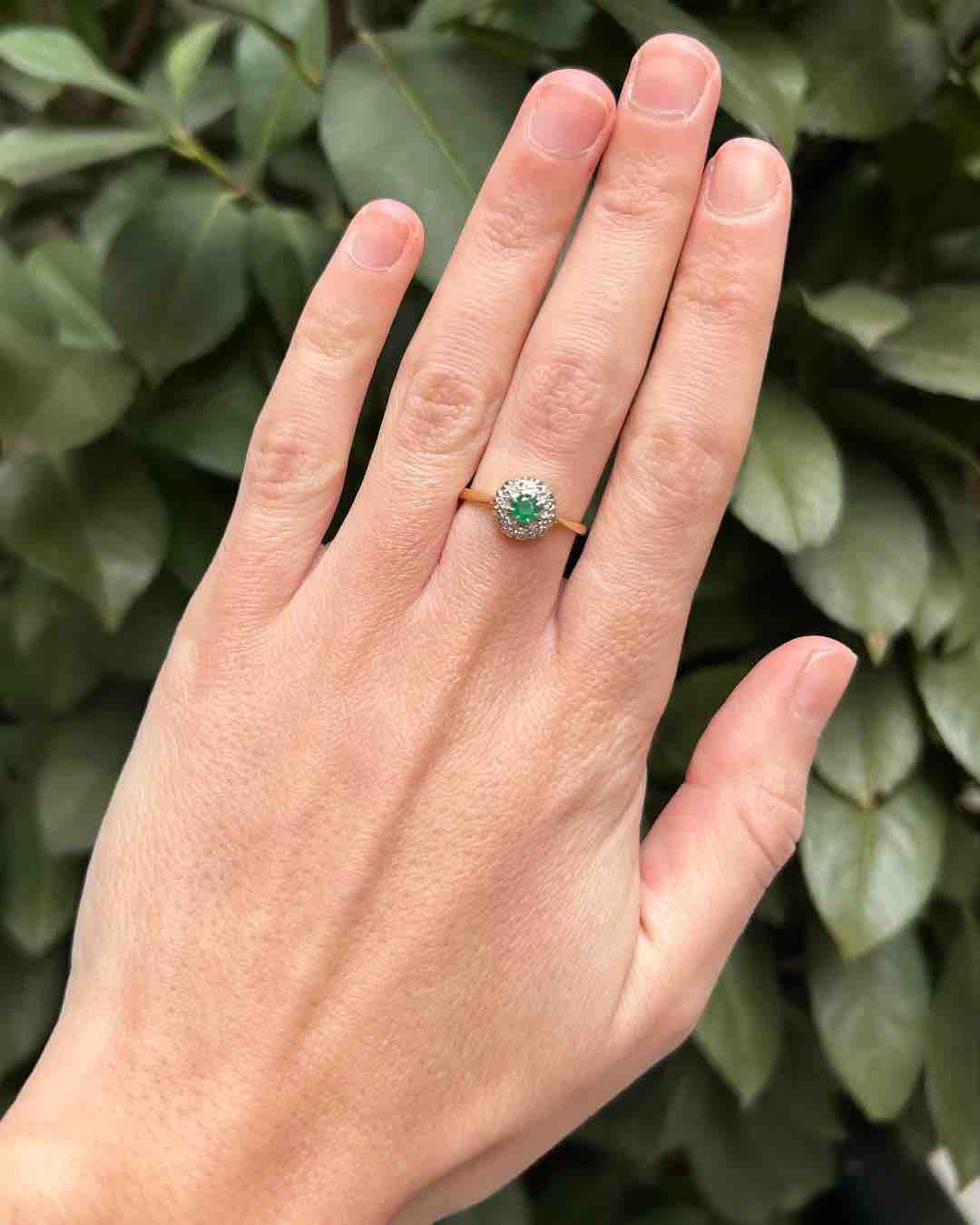 Bague Marguerite Émeraude & Diamants "Adeline"