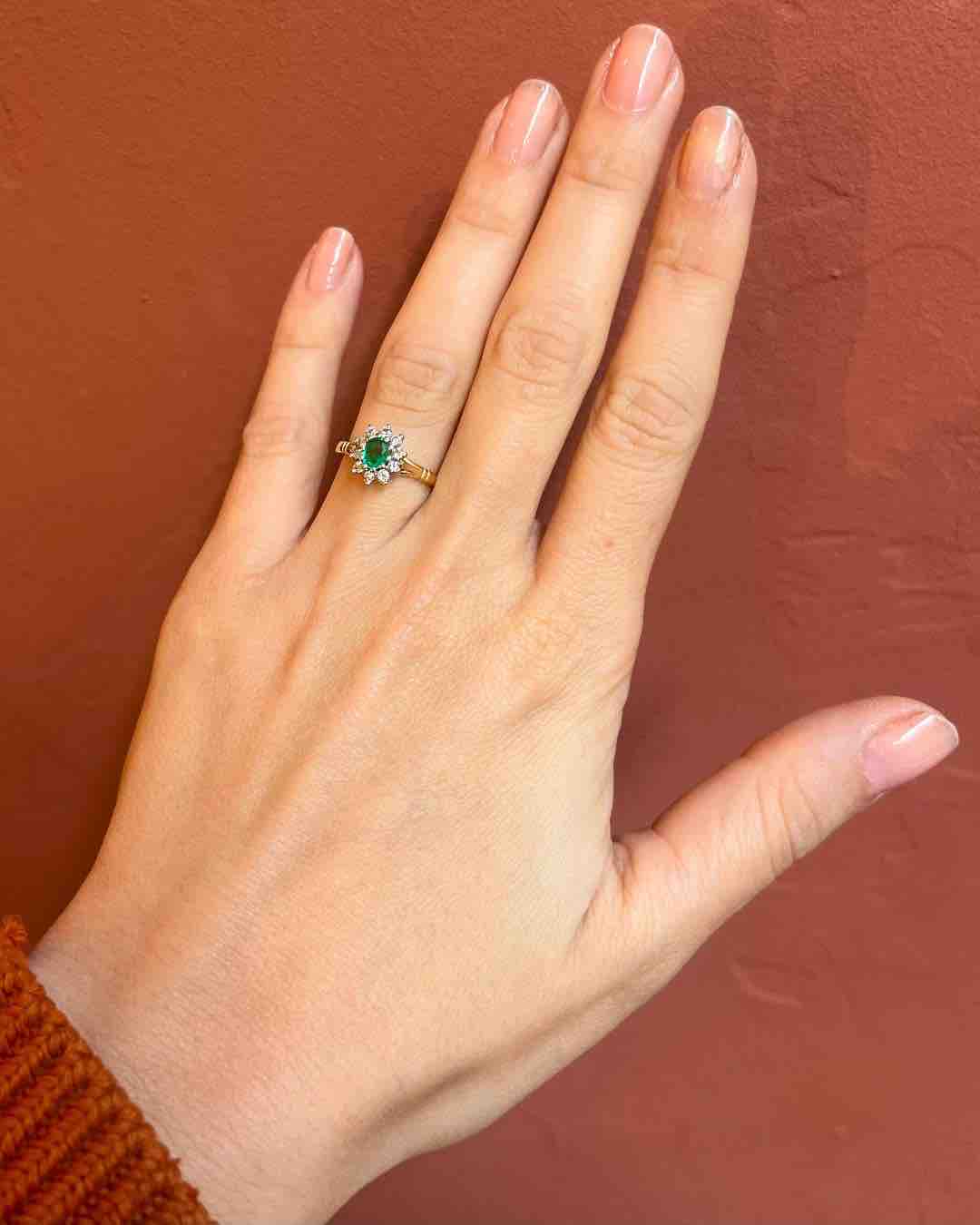 Bague Marguerite Émeraude & Diamants "Mathilda"