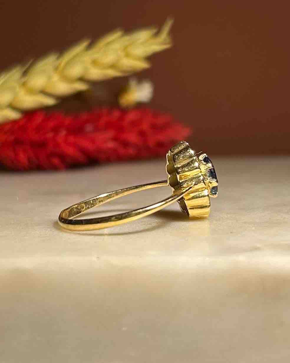 Bague Marguerite Saphir et Diamants "Olympe"