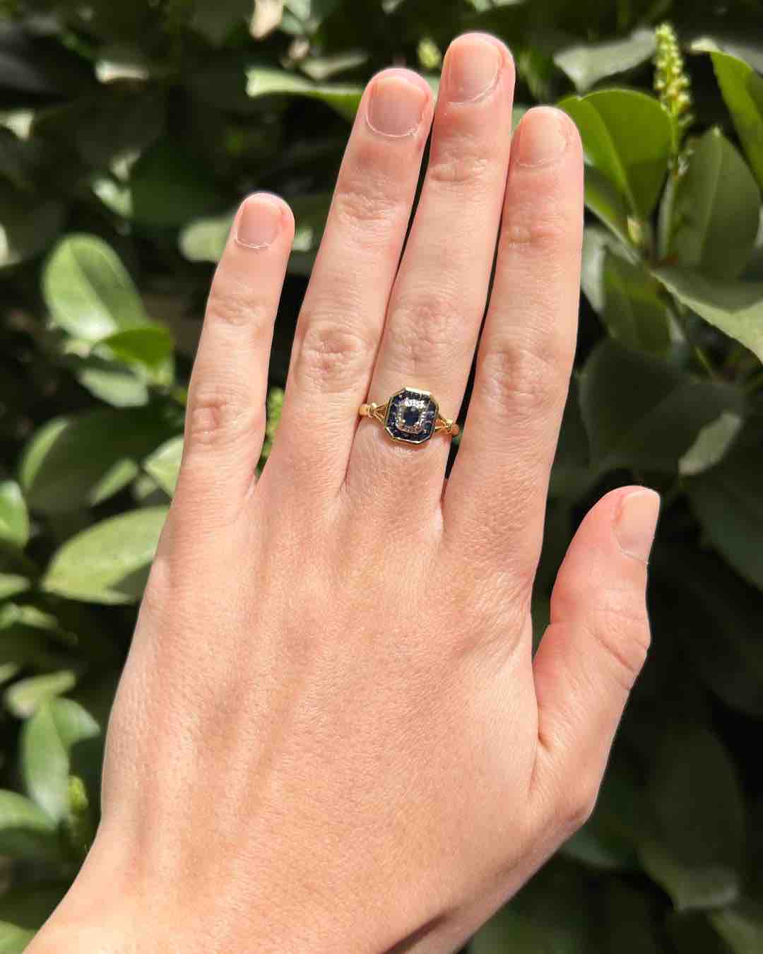 Art Deco Style Sapphire Ring "Adelaide"