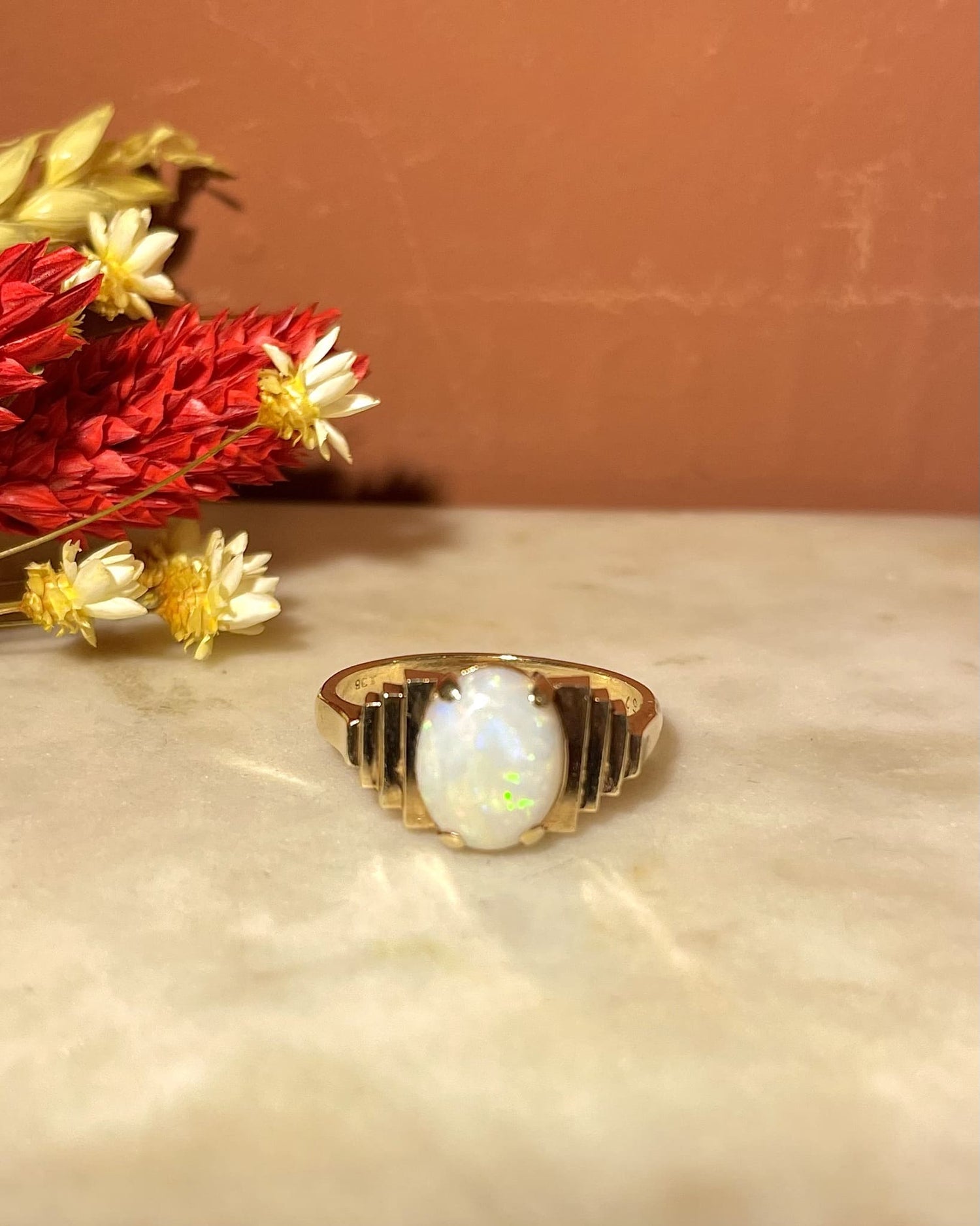 Bague Jonc Art-Deco Opale 1 Carat "Jany"