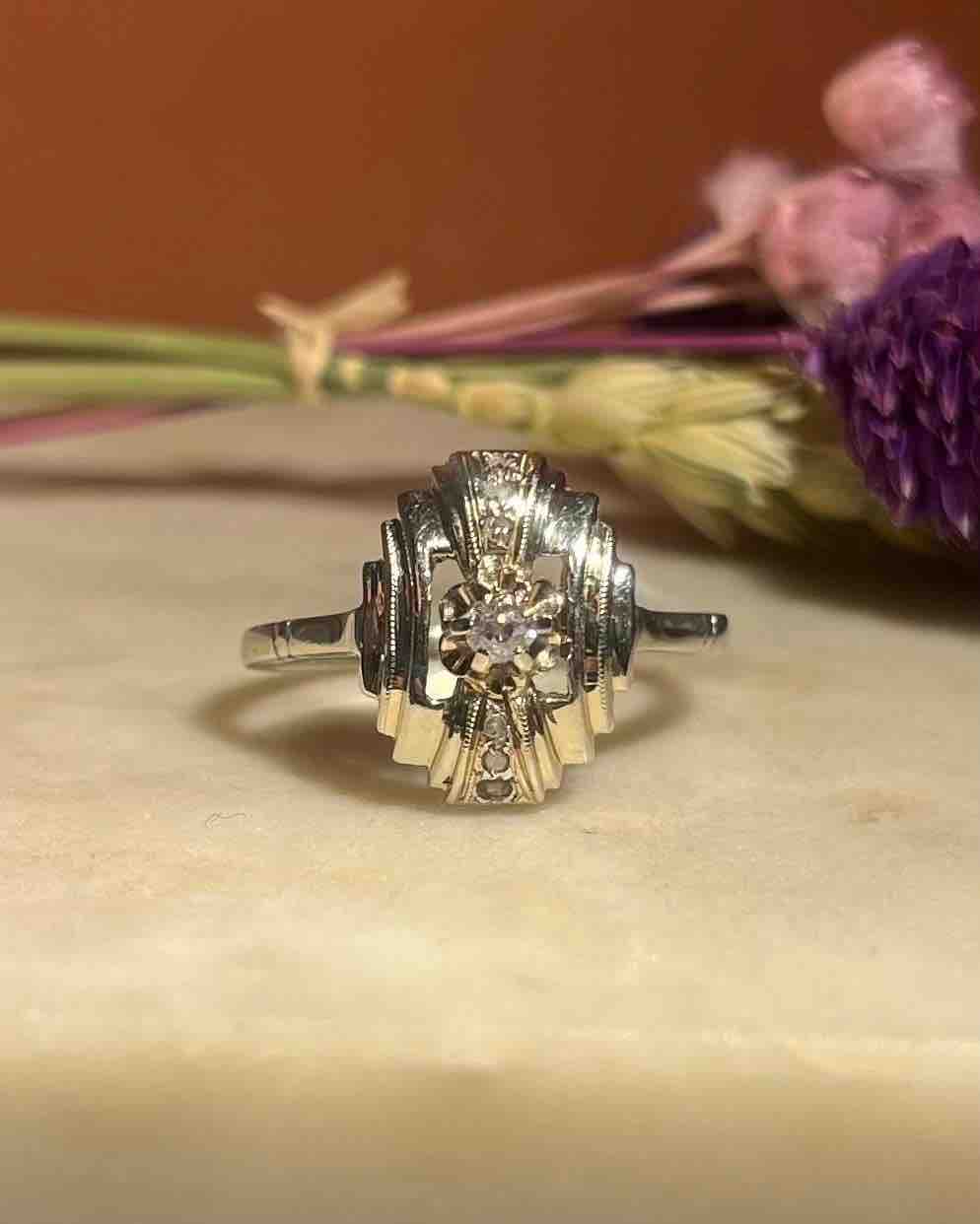 Bague Vintage Art-déco Diamants "Reina"
