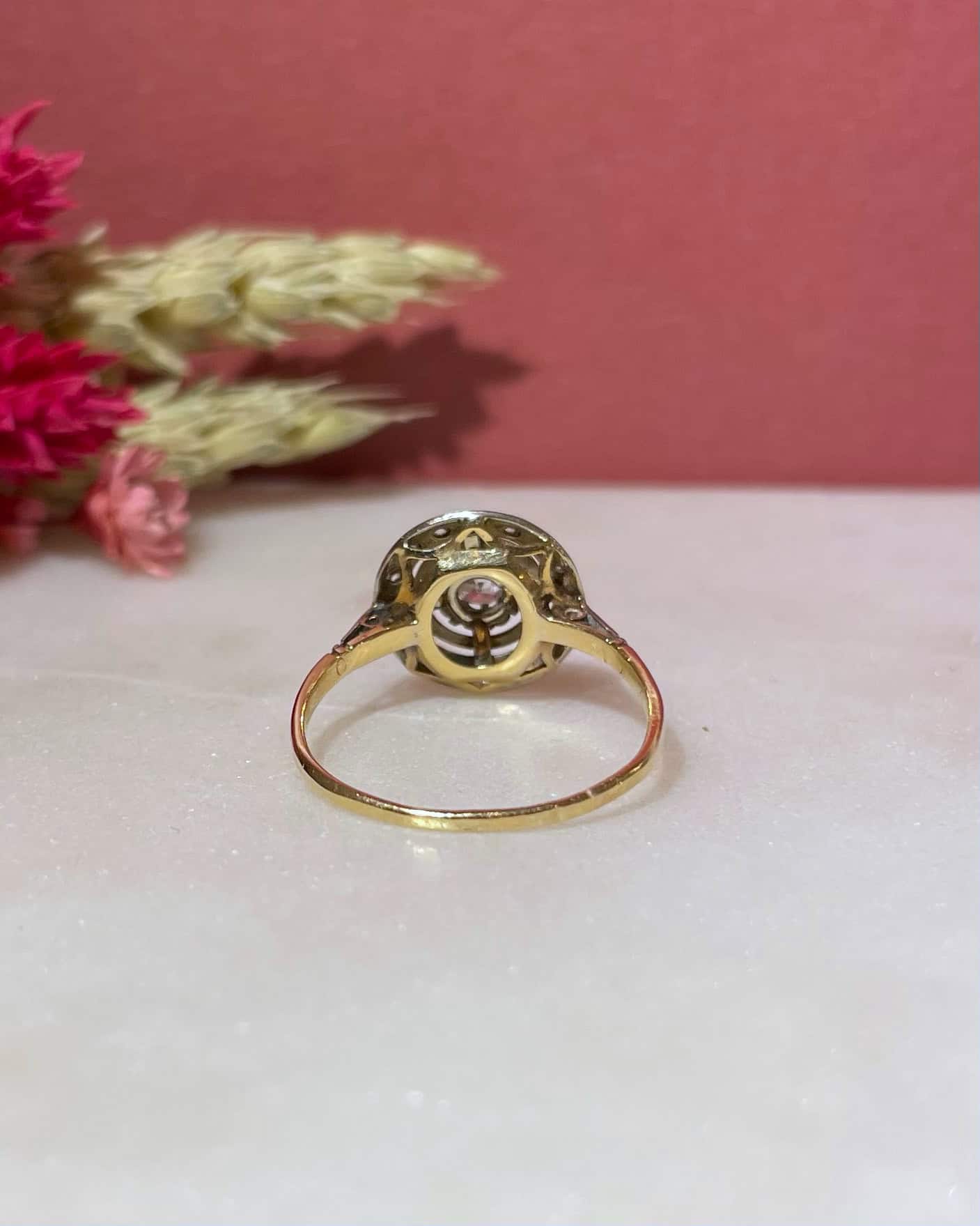 Bague Vintage Art - déco Diamants "Rose" - Elliade Paris
