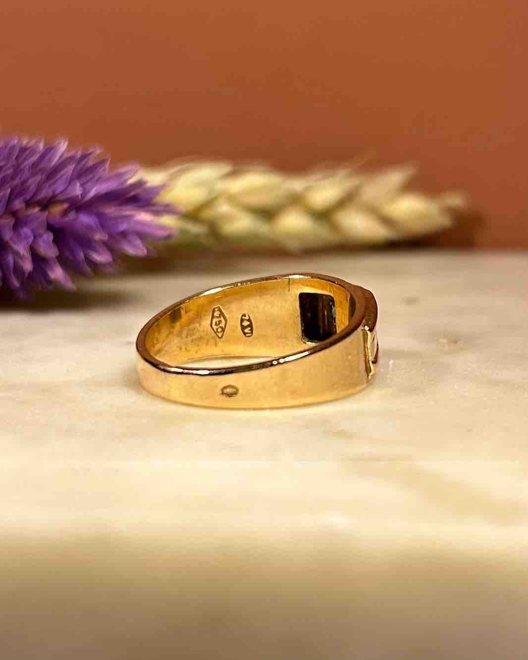 Bague Vintage Jonc Émeraude "Hortensia"