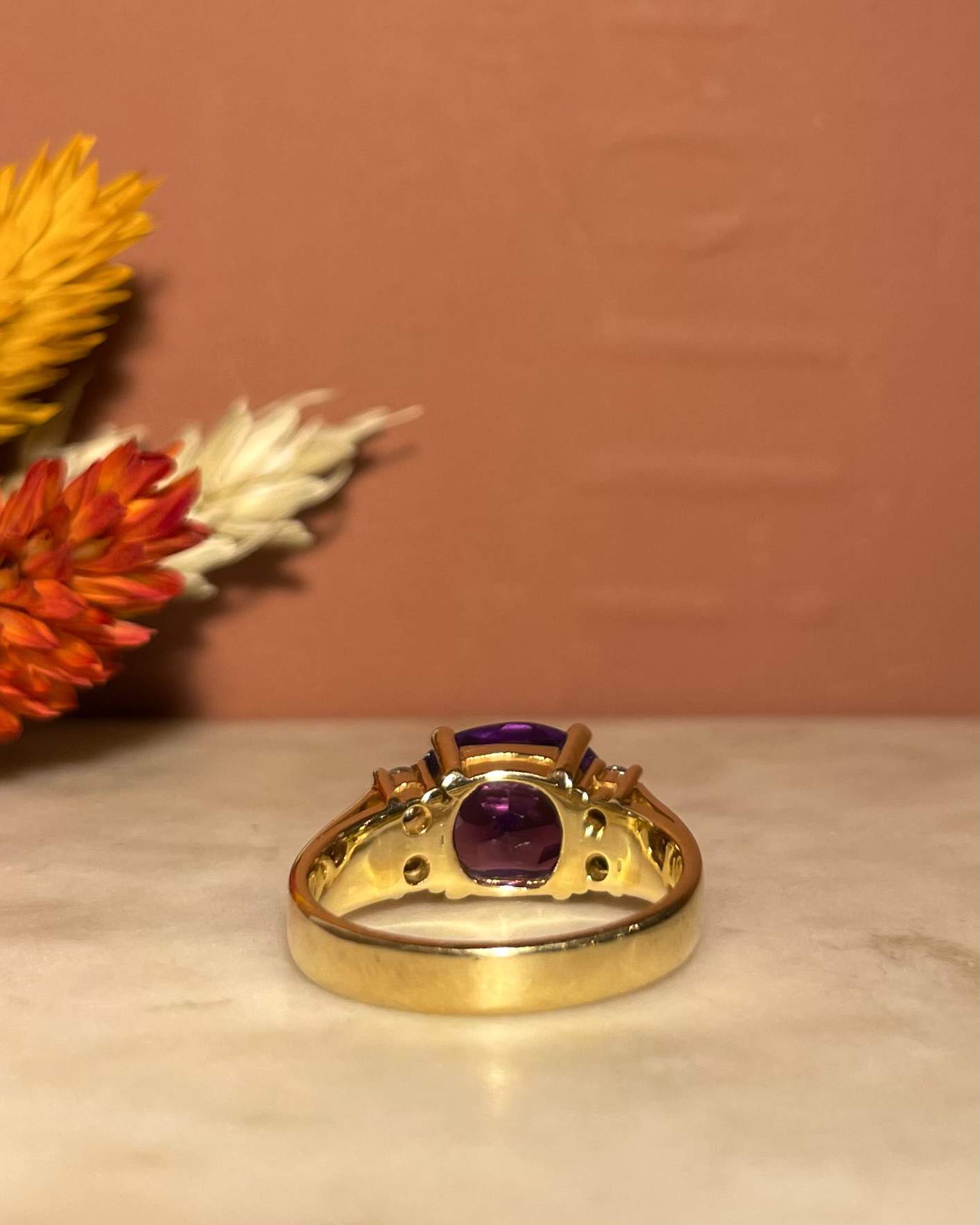 Bague Vintage Améthyste 4 Carats & Diamants "Shay"